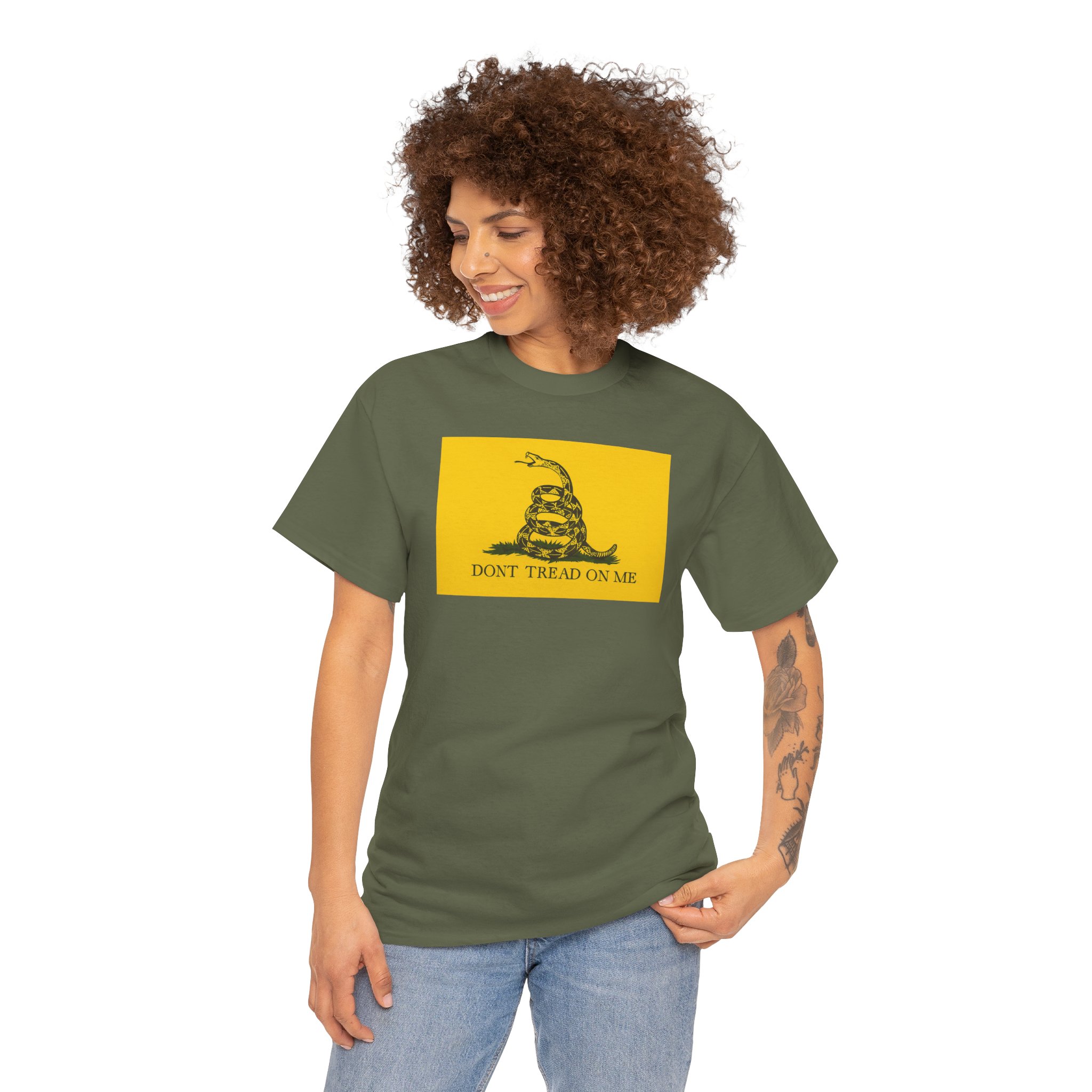 Don’t Tread on Me T-Shirt – Gadsden Flag Graphic Tee, Bold Patriotic Statement - Unisex Heavy Cotton Tee - Image 14
