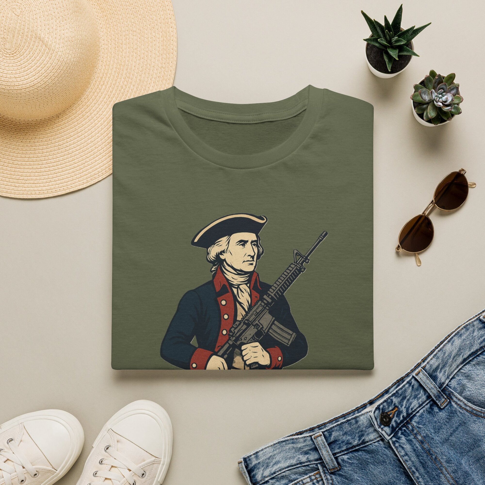 “Dangerous Liberty” Thomas Jefferson Quote T-Shirt – Revolutionary War Style with Modern AR-15 – Patriotic Graphic Tee - Image 2