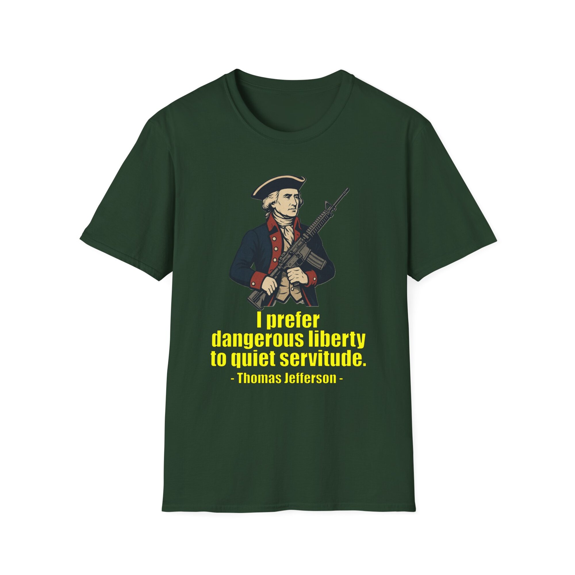 “Dangerous Liberty” Thomas Jefferson Quote T-Shirt – Revolutionary War Style with Modern AR-15 – Patriotic Graphic Tee - Image 19