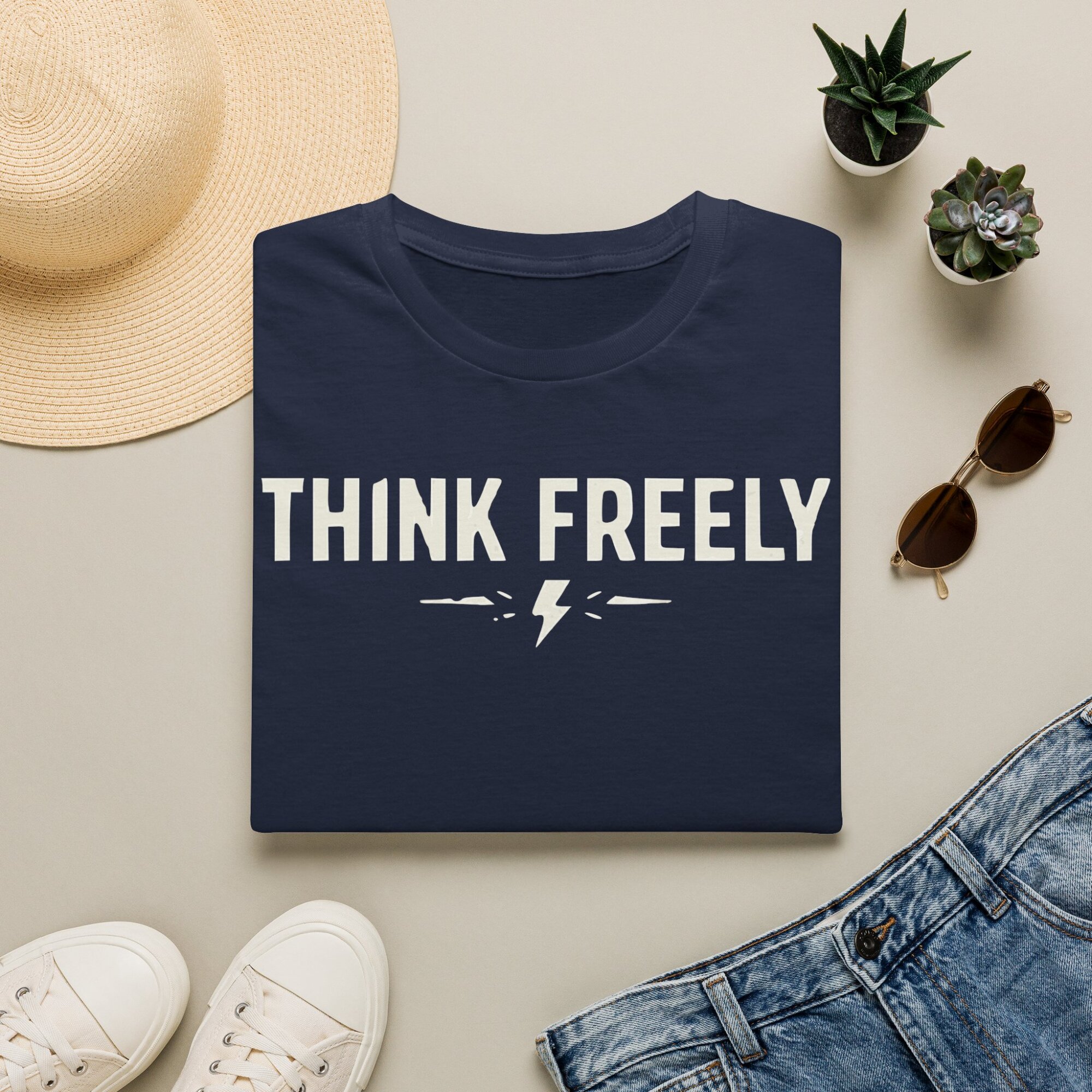 Think Freely - Unisex Heavy Cotton Tee - Image 9