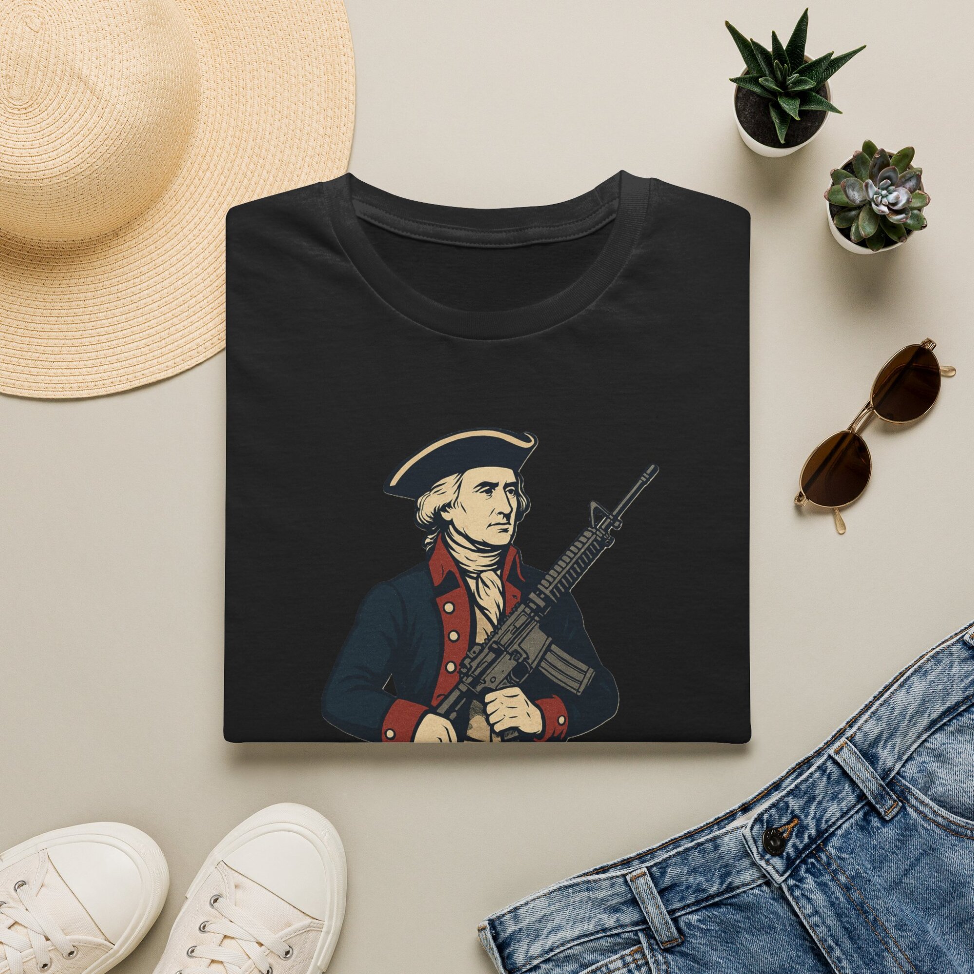 “Dangerous Liberty” Thomas Jefferson Quote T-Shirt – Revolutionary War Style with Modern AR-15 – Patriotic Graphic Tee - Image 9