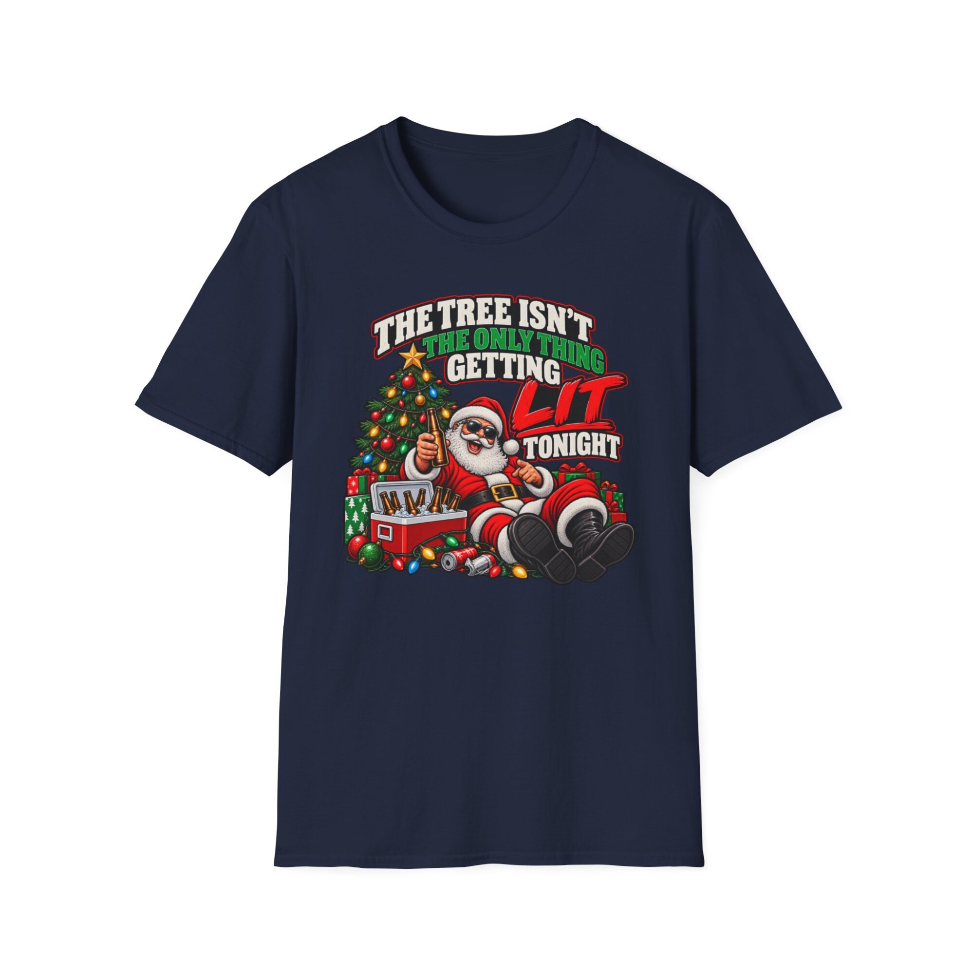Santa Christmas Party T-Shirt, The Three Isn't Funny Getting Lit Tonight S011 - Image 6