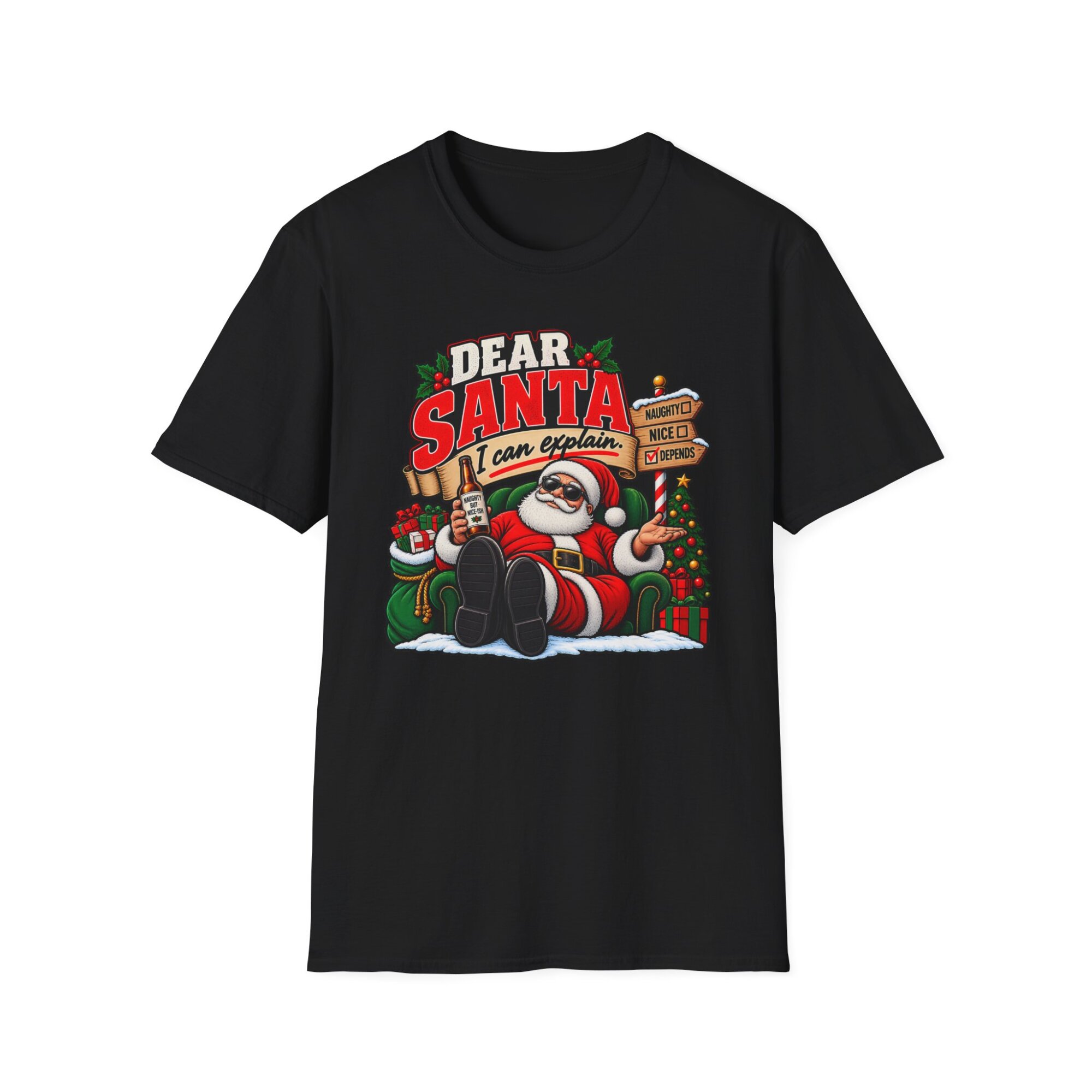 Dear Santa Christmas Santa T-Shirt S010 - Image 2