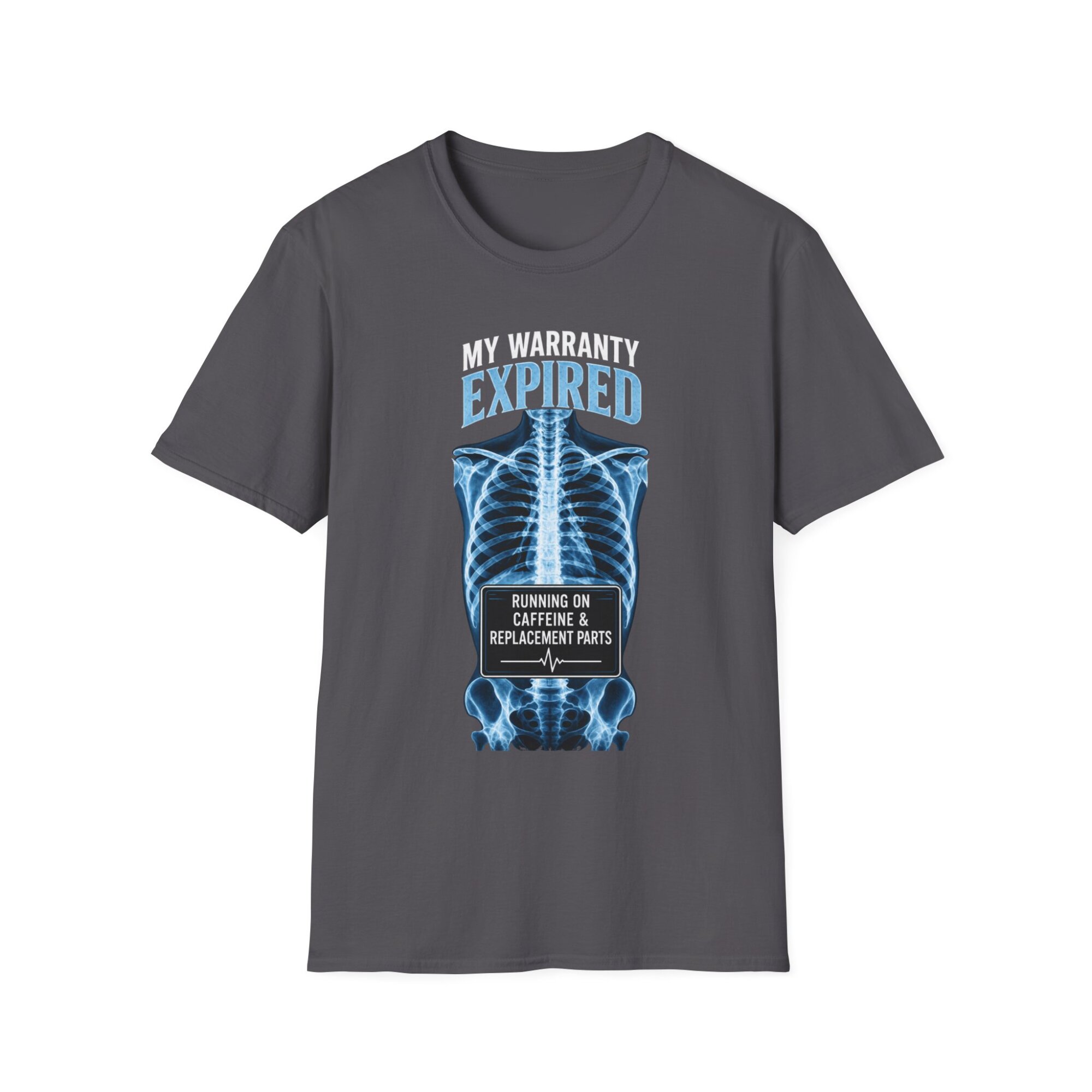 Expired Warranty X-Ray Skeleton T-Shirt | Caffeine Replacement Parts D004 - Image 5