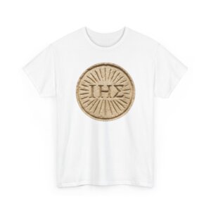 IHS Greek Christogram Sunburst - Christian Faith Symbol Shirt - Print on Heavy Cotton Tee