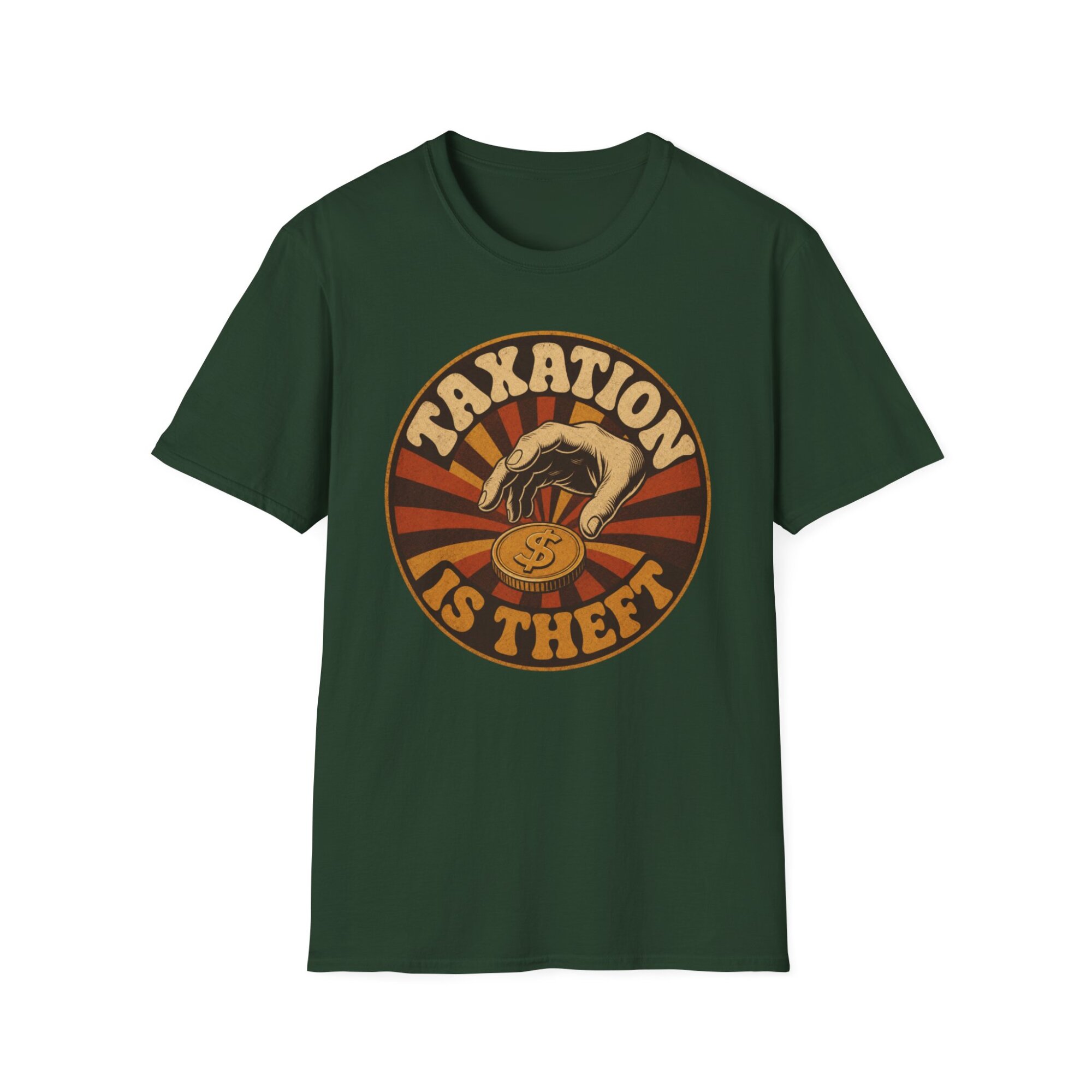 Taxation Is Theft Libertarian Emblem T-Shirt P002 - Image 5