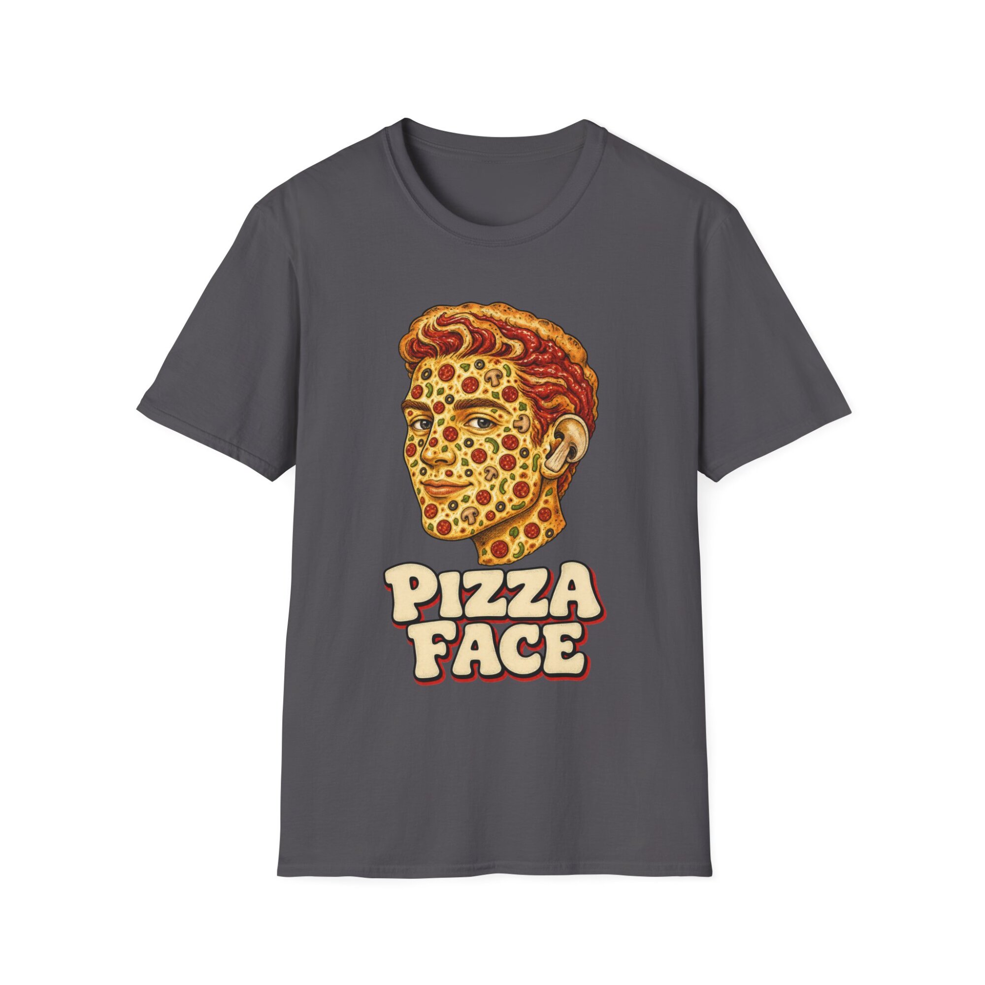 Pizza Face Graphic T-Shirt - D001 - Image 5