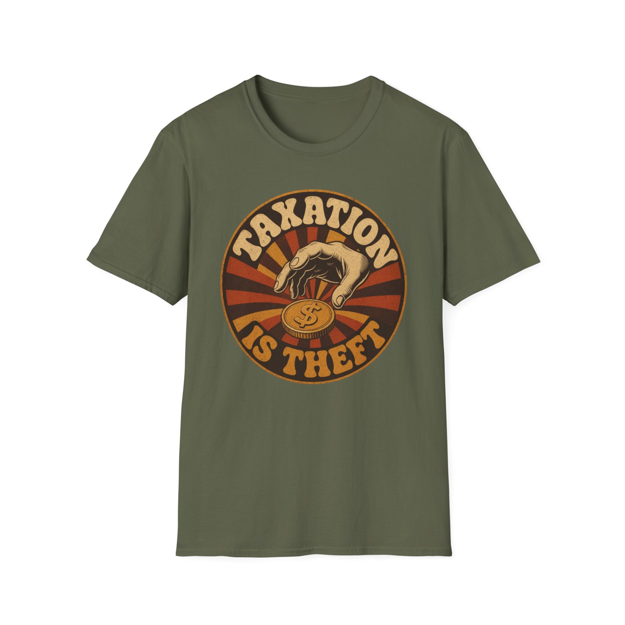 Taxation Is Theft Libertarian Emblem T-Shirt P002 - Image 4