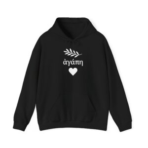 Agape Greek Love Hoodie - Minimalist Faith Design, Unisex Comfort Fit - Unisex Heavy Blend™ Hooded Sweatshirt