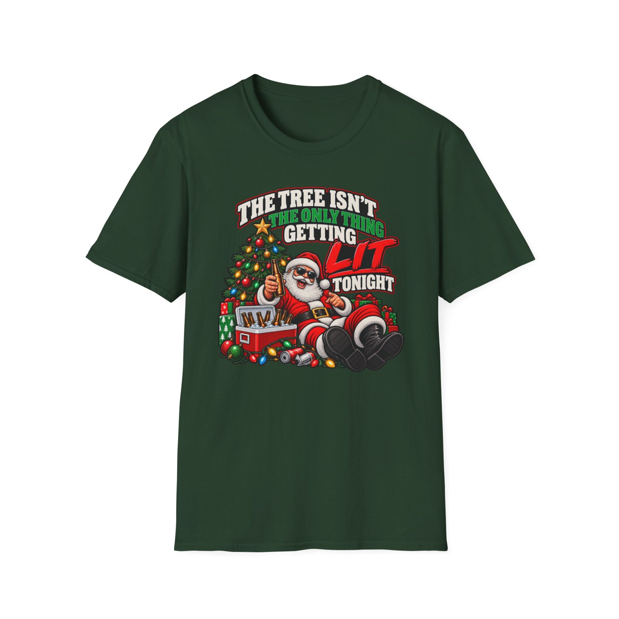 Santa Christmas Party T-Shirt, The Three Isn't Funny Getting Lit Tonight S011 - Image 4