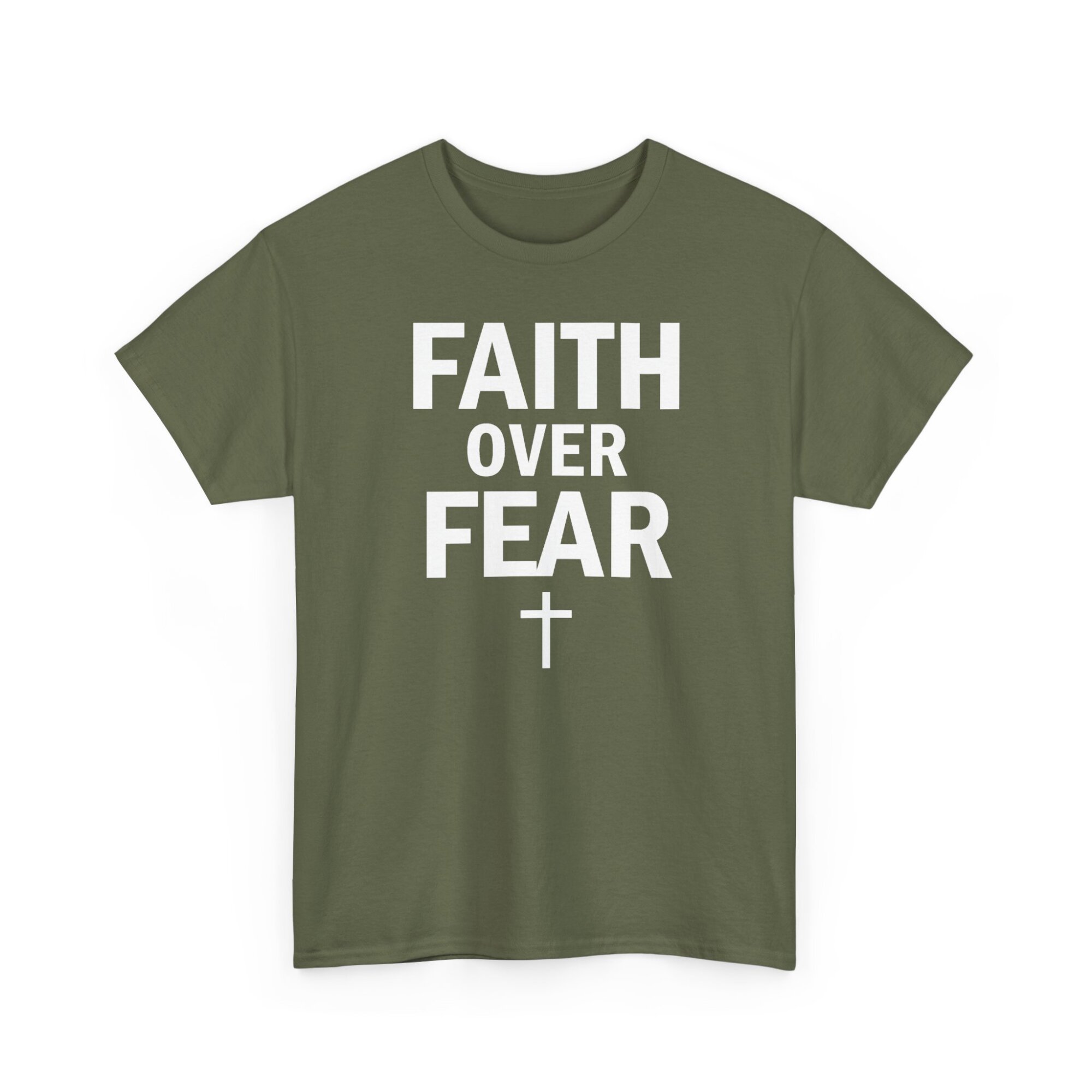 Faith Over Fear Bold Christian Typography Shirt Unisex Heavy Cotton Tee - Image 6