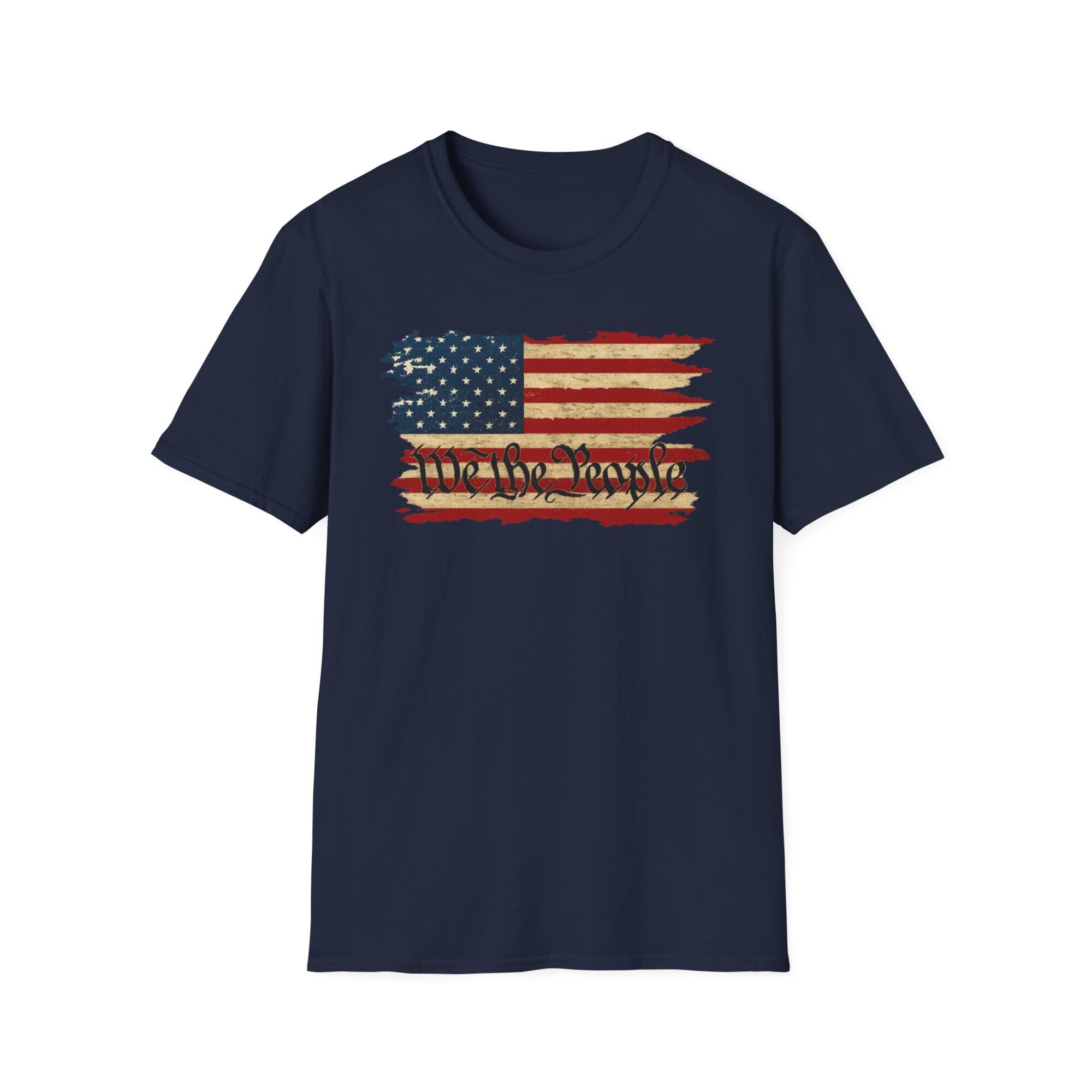 Distressed American Flag - We the People T-Shirt - Patriotic Vintage Grunge Design - A069 - Image 6