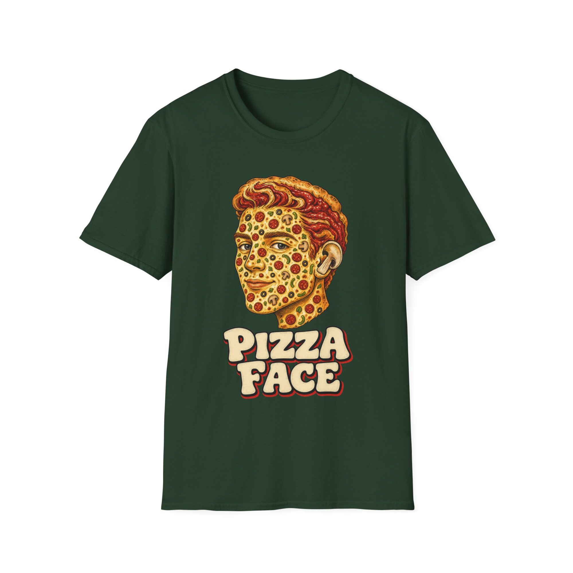 Pizza Face Graphic T-Shirt - D001 - Image 4
