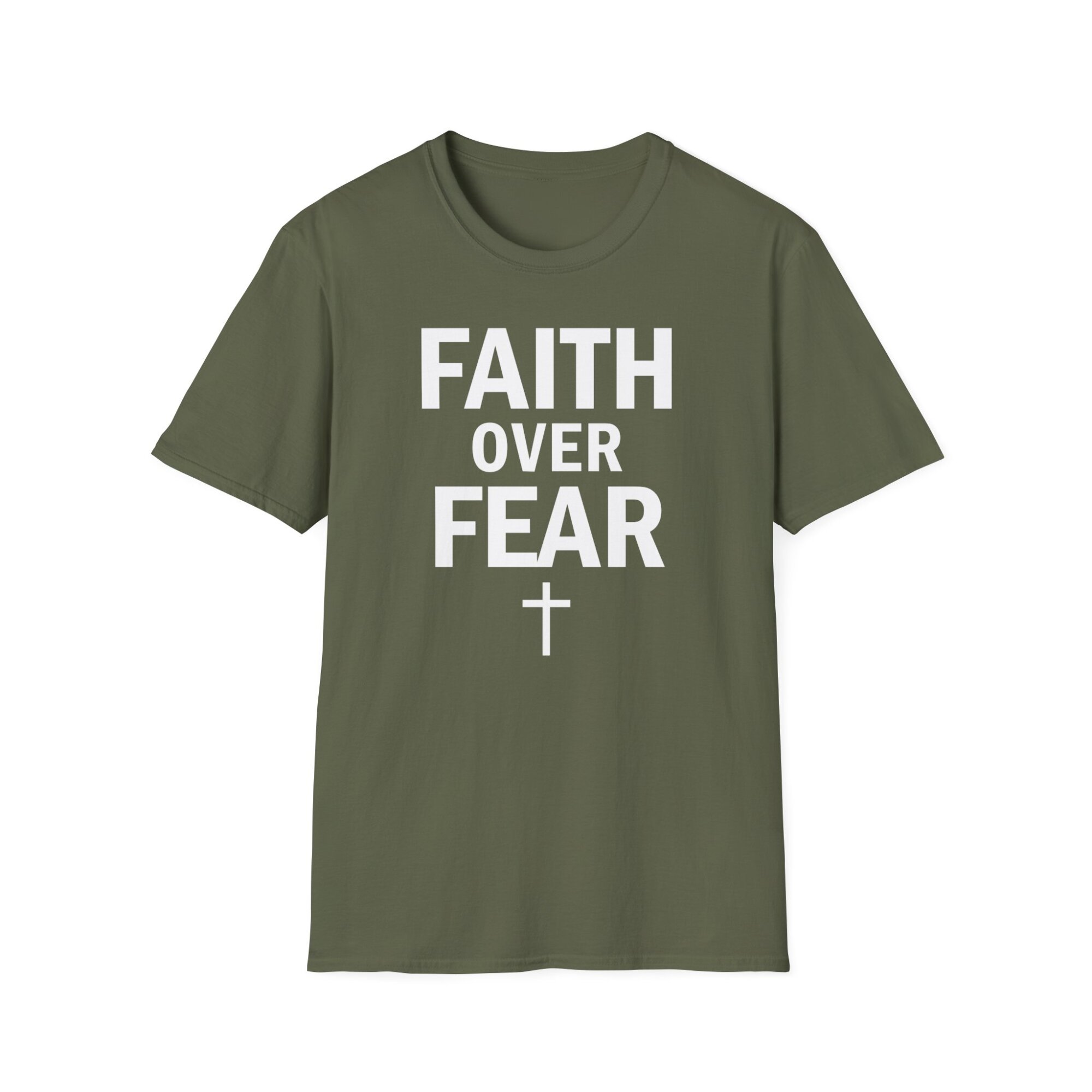 Faith Over Fear Bold Christian Typography Shirt - A092 - Image 3