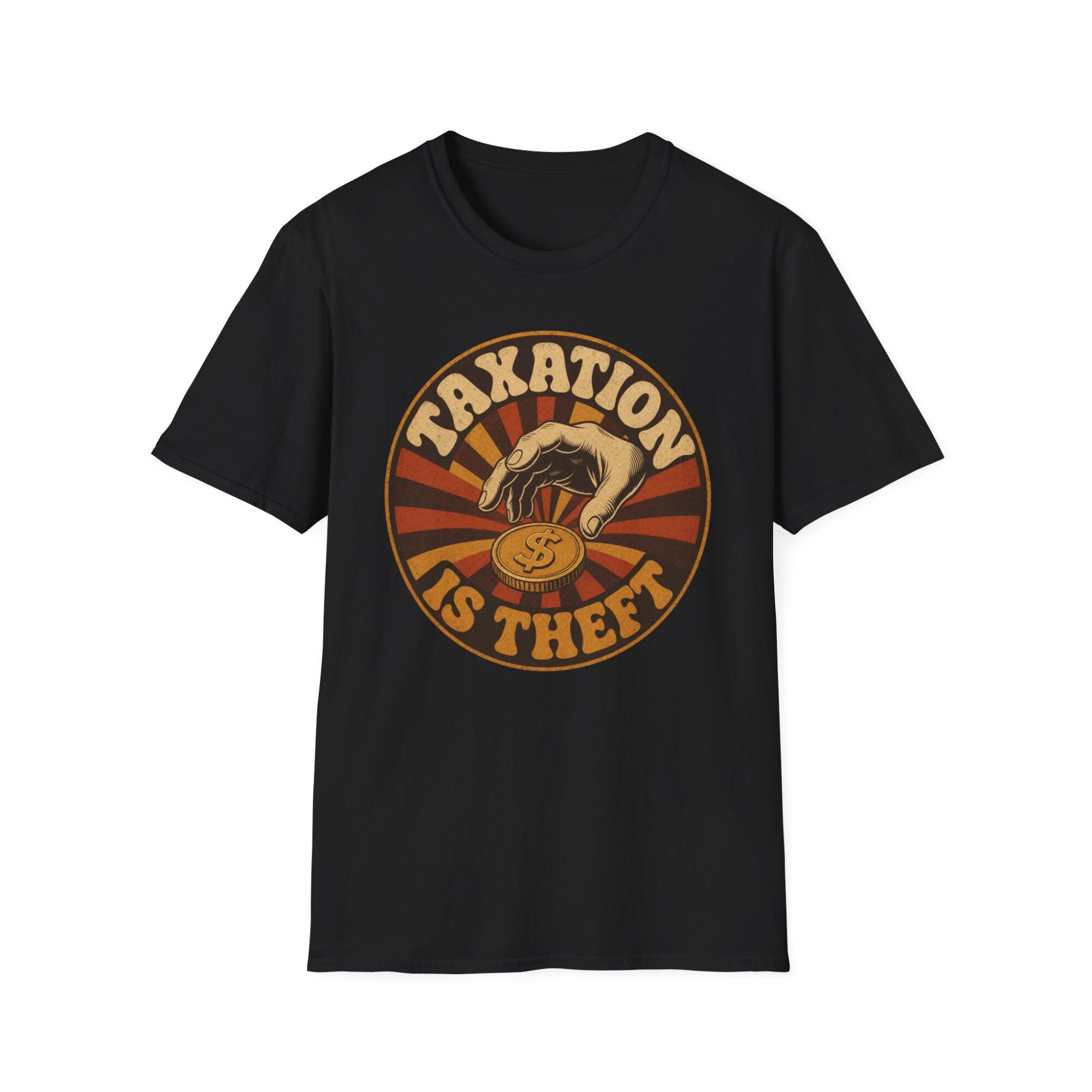 Taxation Is Theft Libertarian Emblem T-Shirt P002 - Image 3