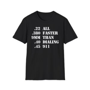 Bold Caliber Statement Tee - Distressed Military Font, Cotton Shirt A077