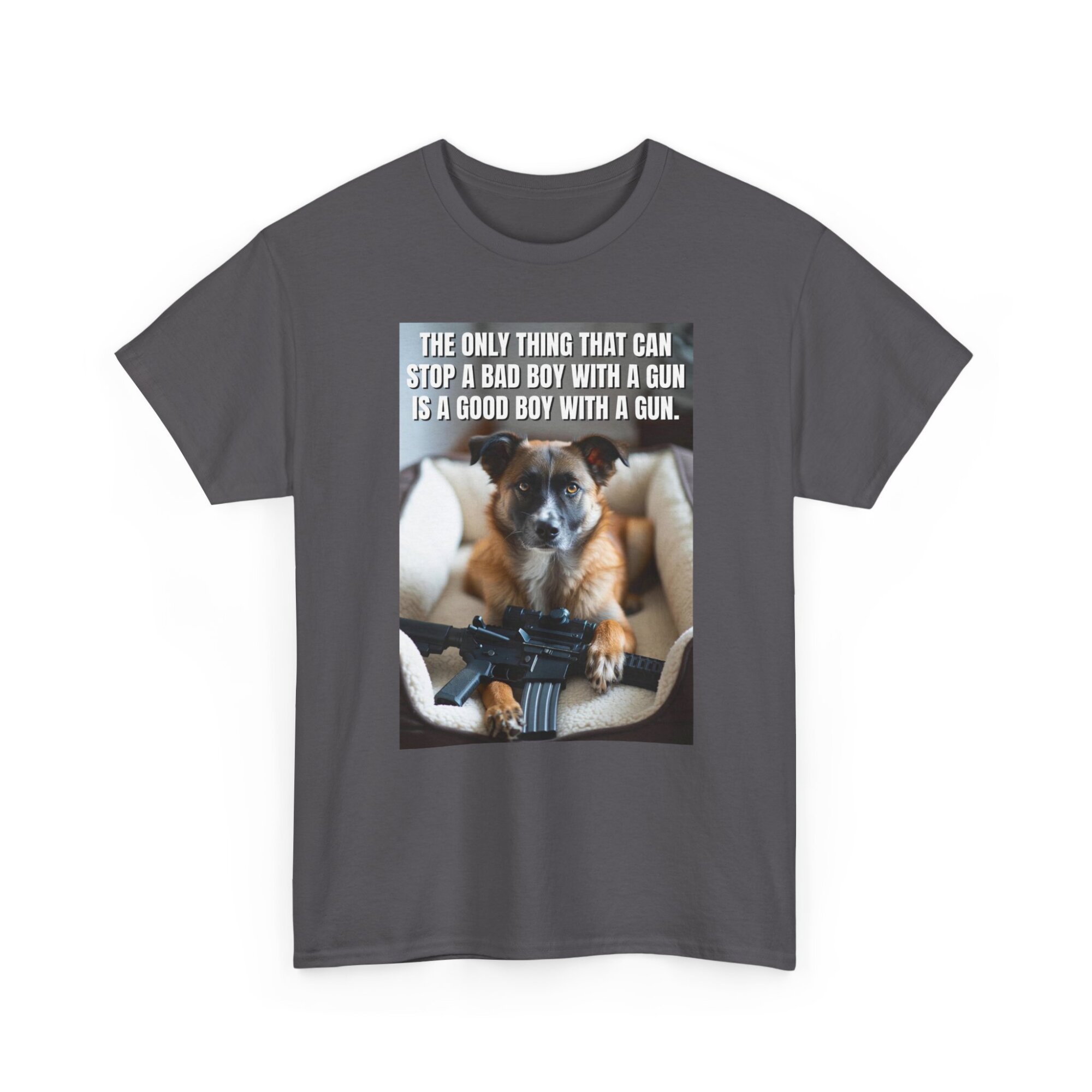 Good Boy With a Gun T-Shirt - Bold Liberty Statement Tee - Unisex Heavy Cotton Tee - Image 7