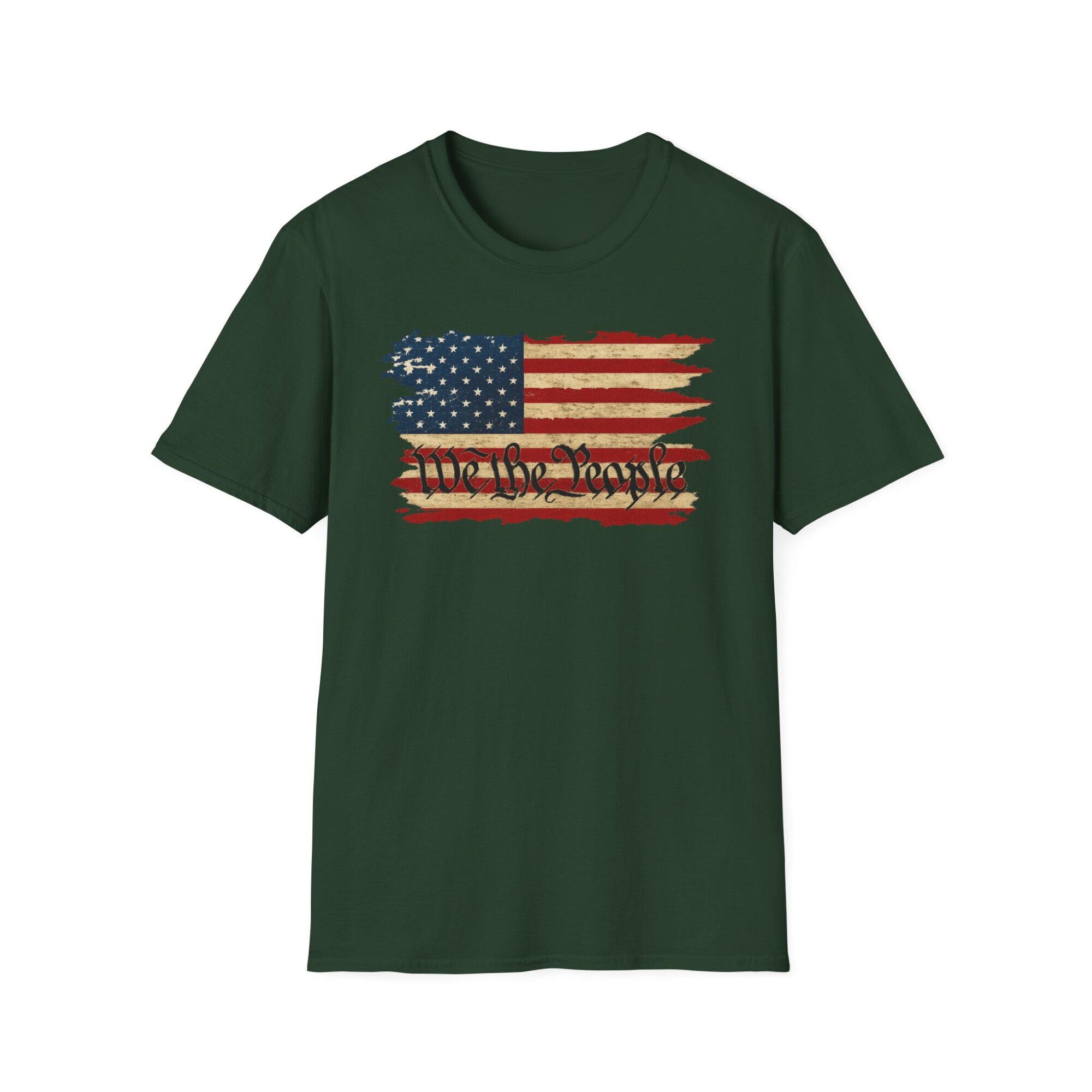 Distressed American Flag - We the People T-Shirt - Patriotic Vintage Grunge Design - A069 - Image 4