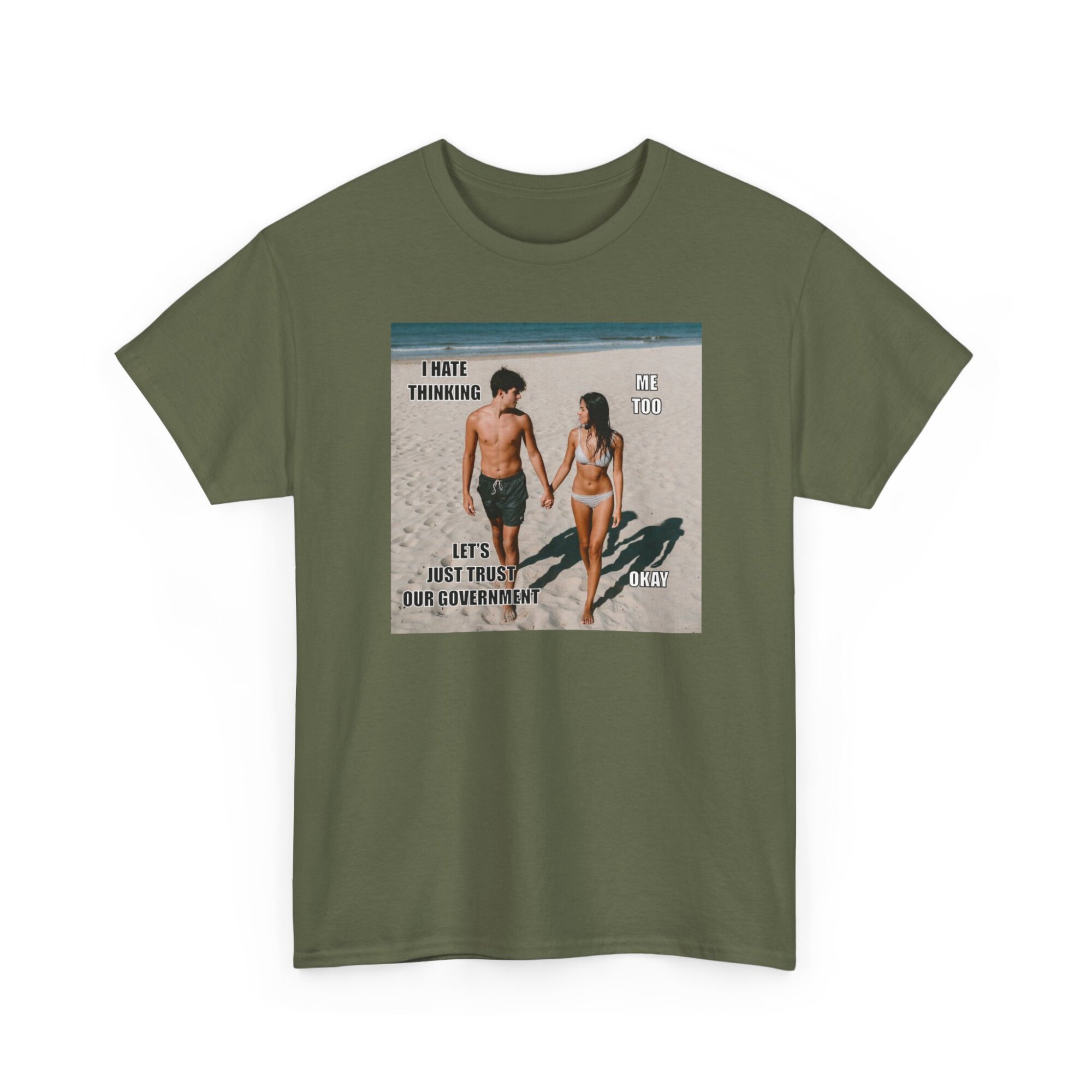 Trusting the Government Is Dumb - Bold Liberty T-Shirt - Unisex Heavy Cotton Tee - Image 5