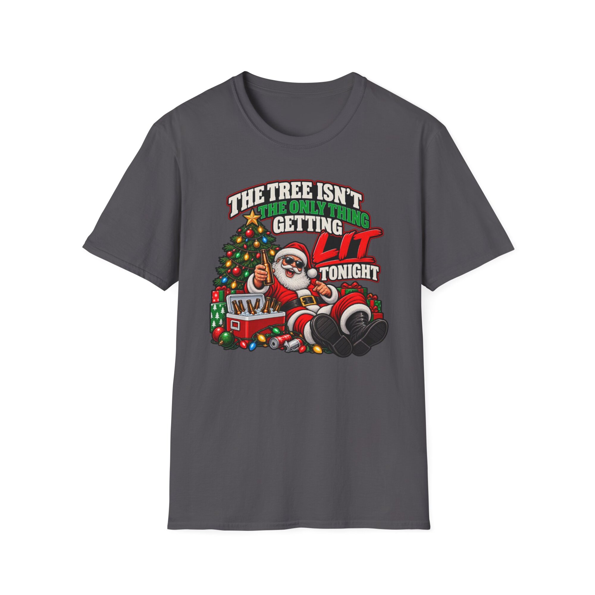 Santa Christmas Party T-Shirt, The Three Isn't Funny Getting Lit Tonight S011 - Image 5
