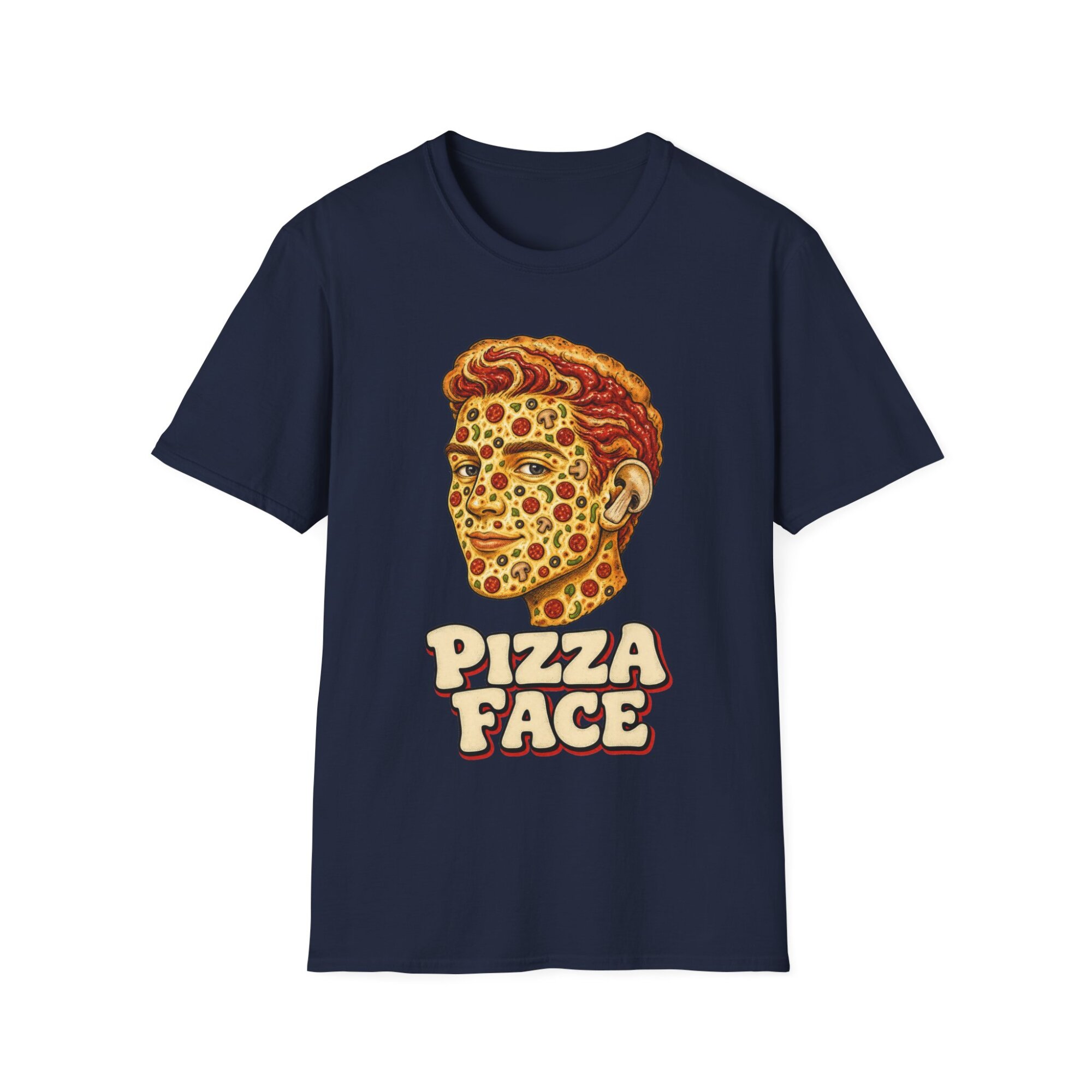 Pizza Face Graphic T-Shirt - D001 - Image 6