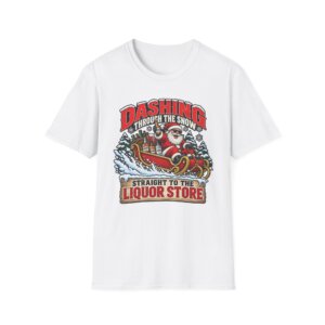 Dashing Through the Snow Santa Liquor Store T-Shirt S002