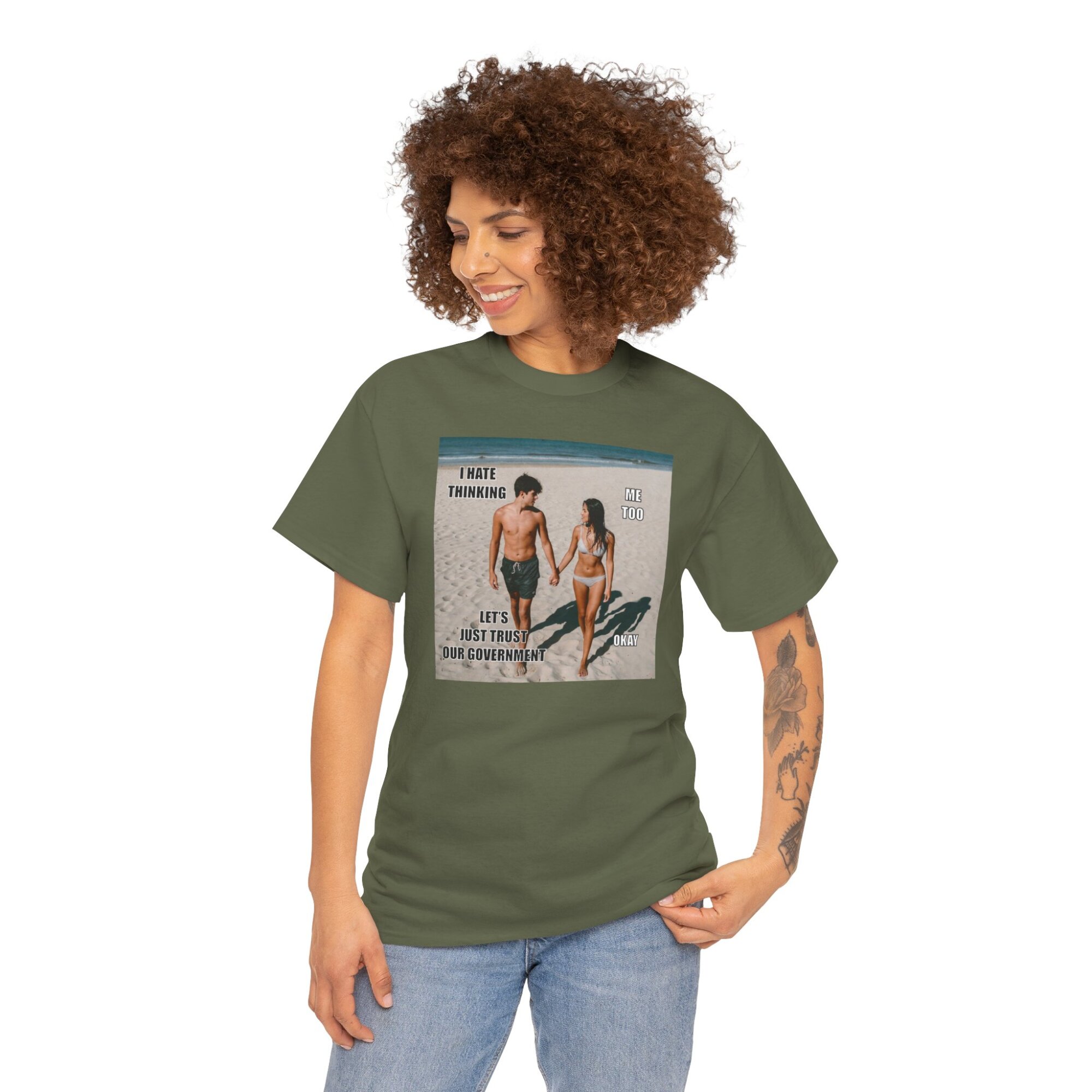 Trusting the Government Is Dumb - Bold Liberty T-Shirt - Unisex Heavy Cotton Tee - Image 6