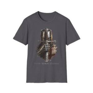 Knight Helmet and Sword Faith Honor Courage T-Shirt C004