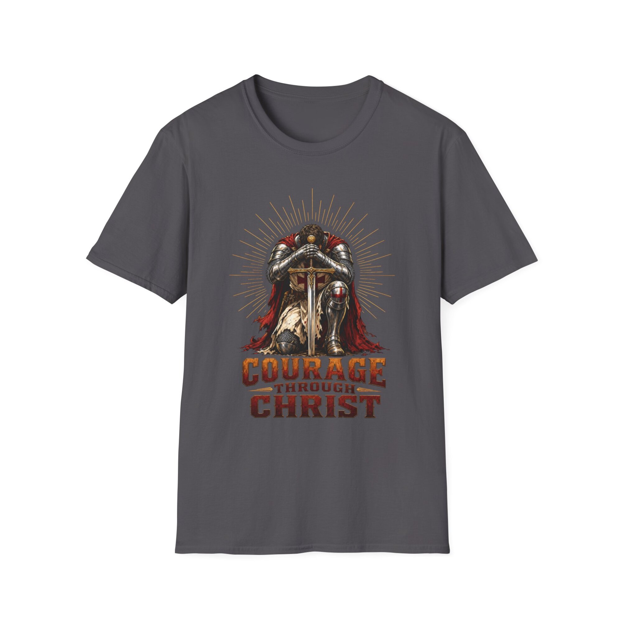 Courage Through Christ Religious Graphic T-Shirt C005 - Image 6