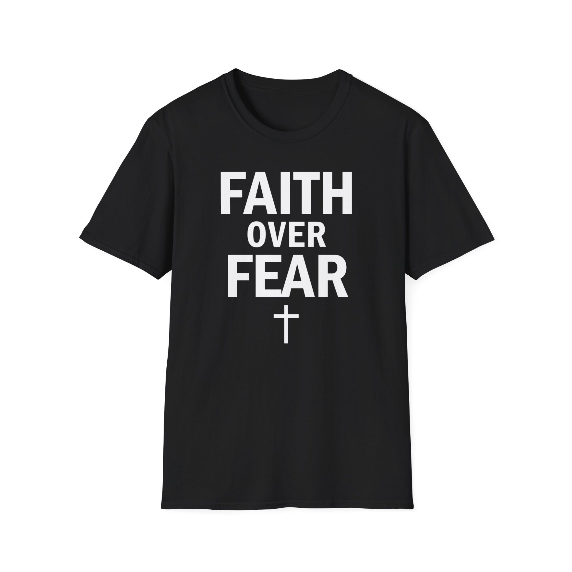 Faith Over Fear Bold Christian Typography Shirt - A092 - Image 2