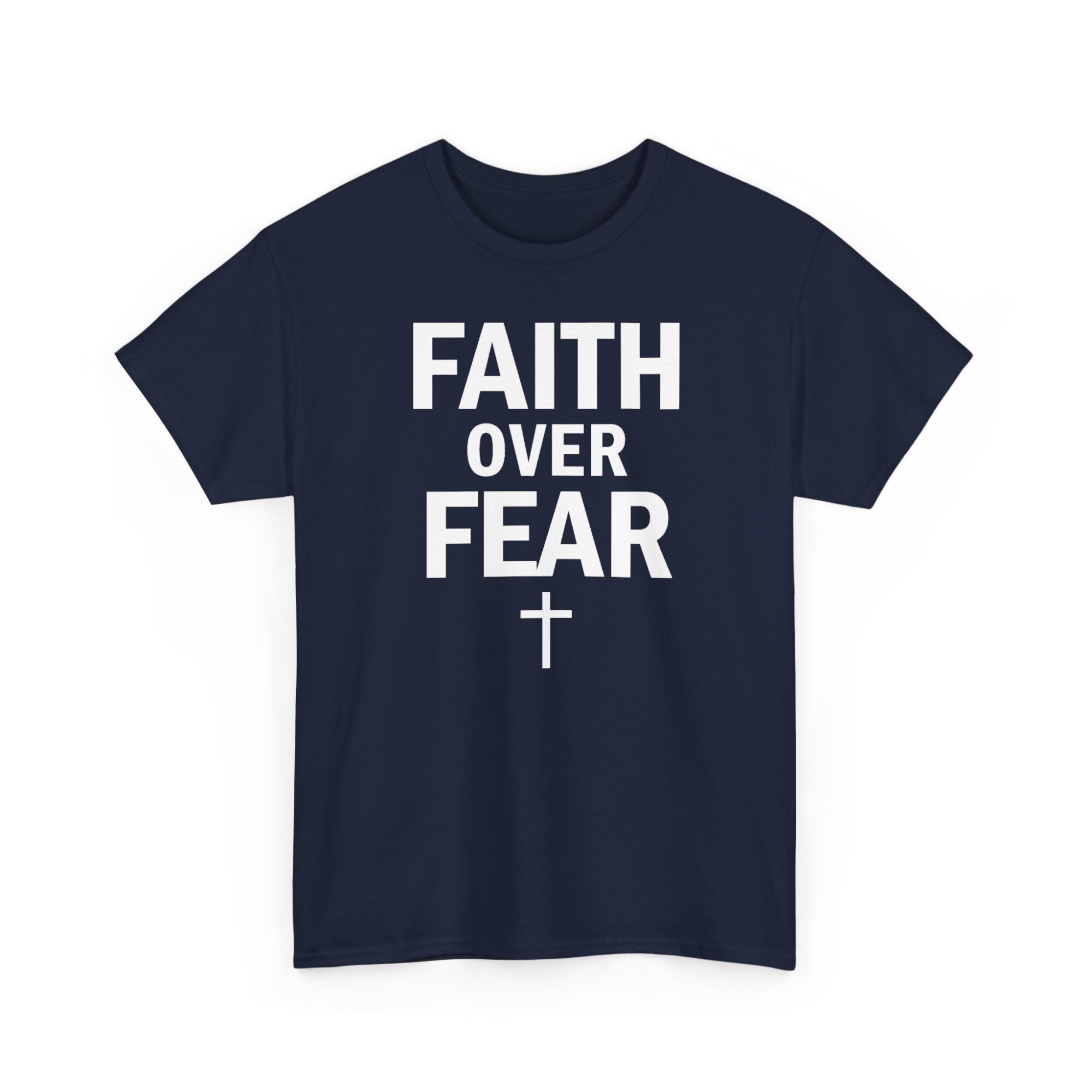 Faith Over Fear Bold Christian Typography Shirt Unisex Heavy Cotton Tee - Image 2