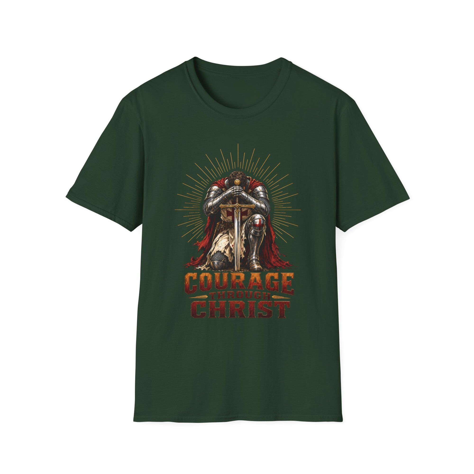 Courage Through Christ Religious Graphic T-Shirt C005 - Image 5
