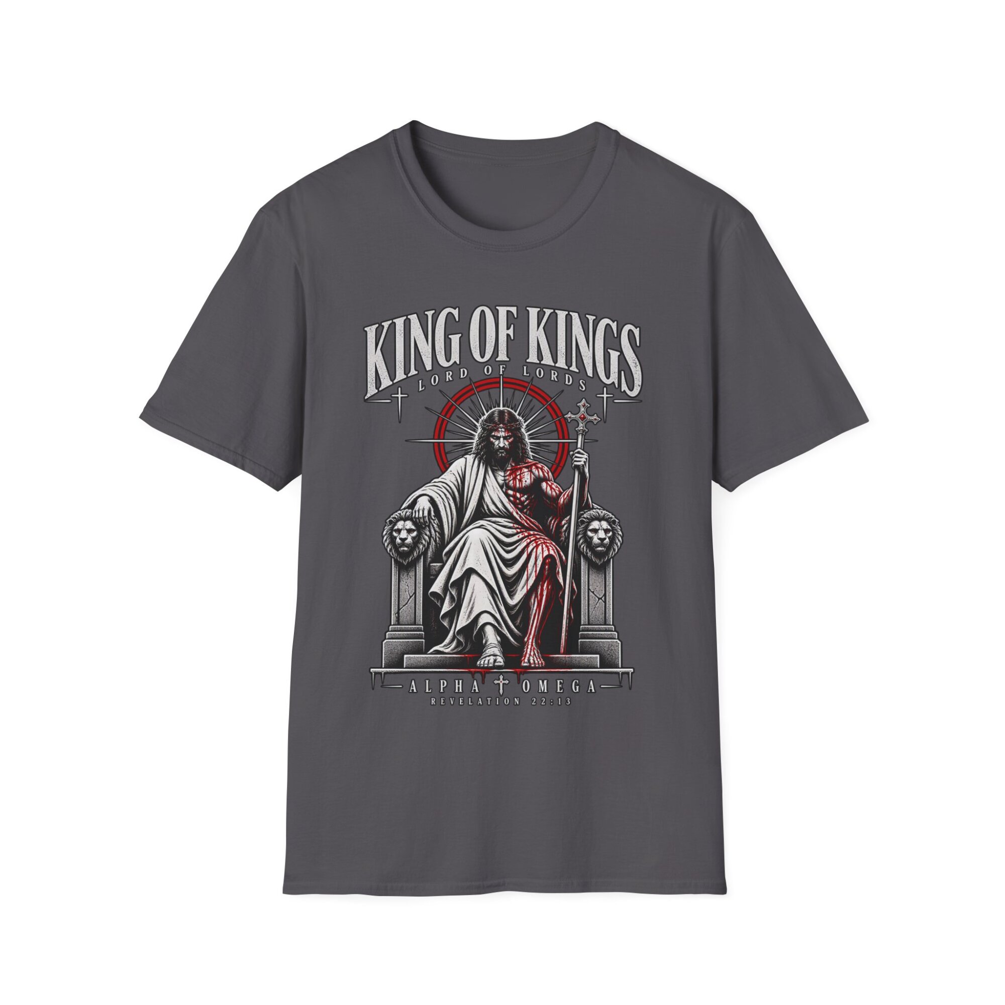 King of Kings Jesus Throne T-Shirt | Christian Religious Artwork - Image 6