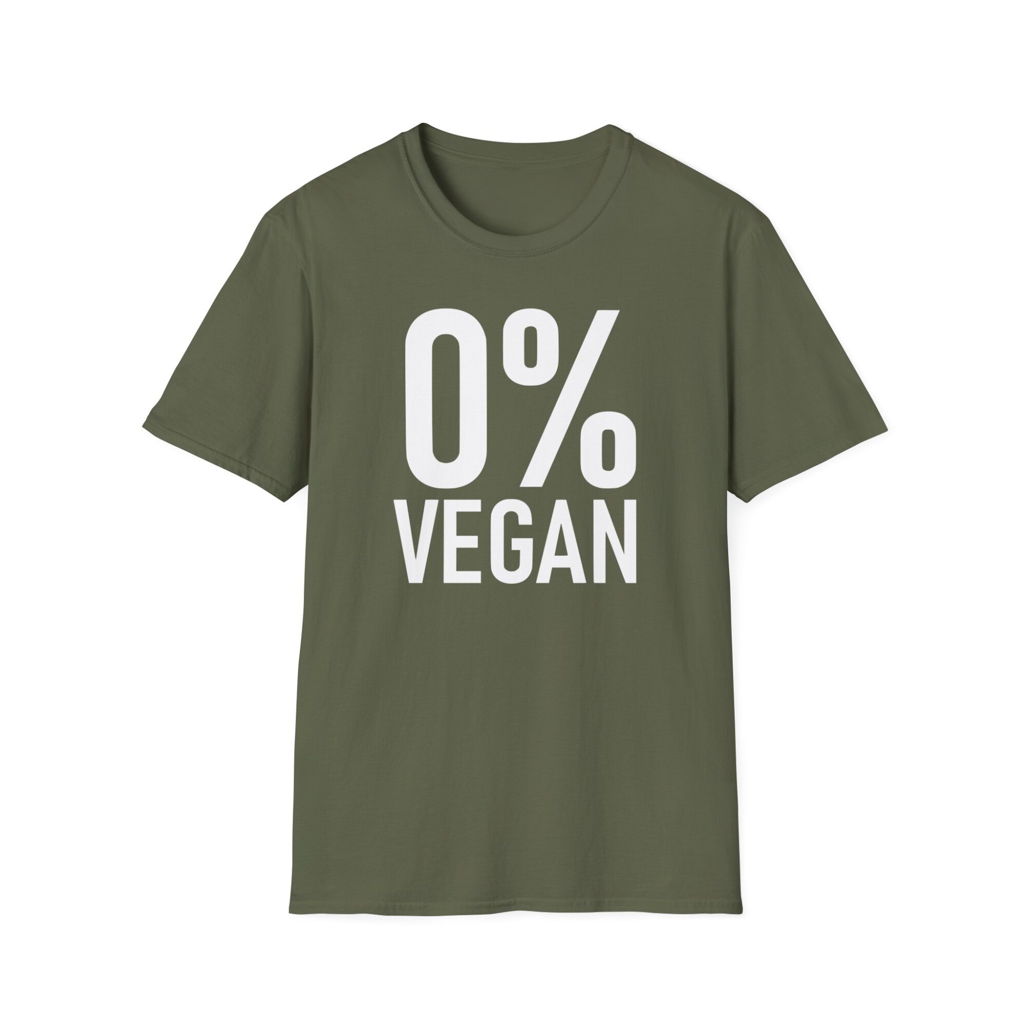 Zero Percent Vegan T-Shirt - Funny Carnivore Statement Tee - A078 - Image 3
