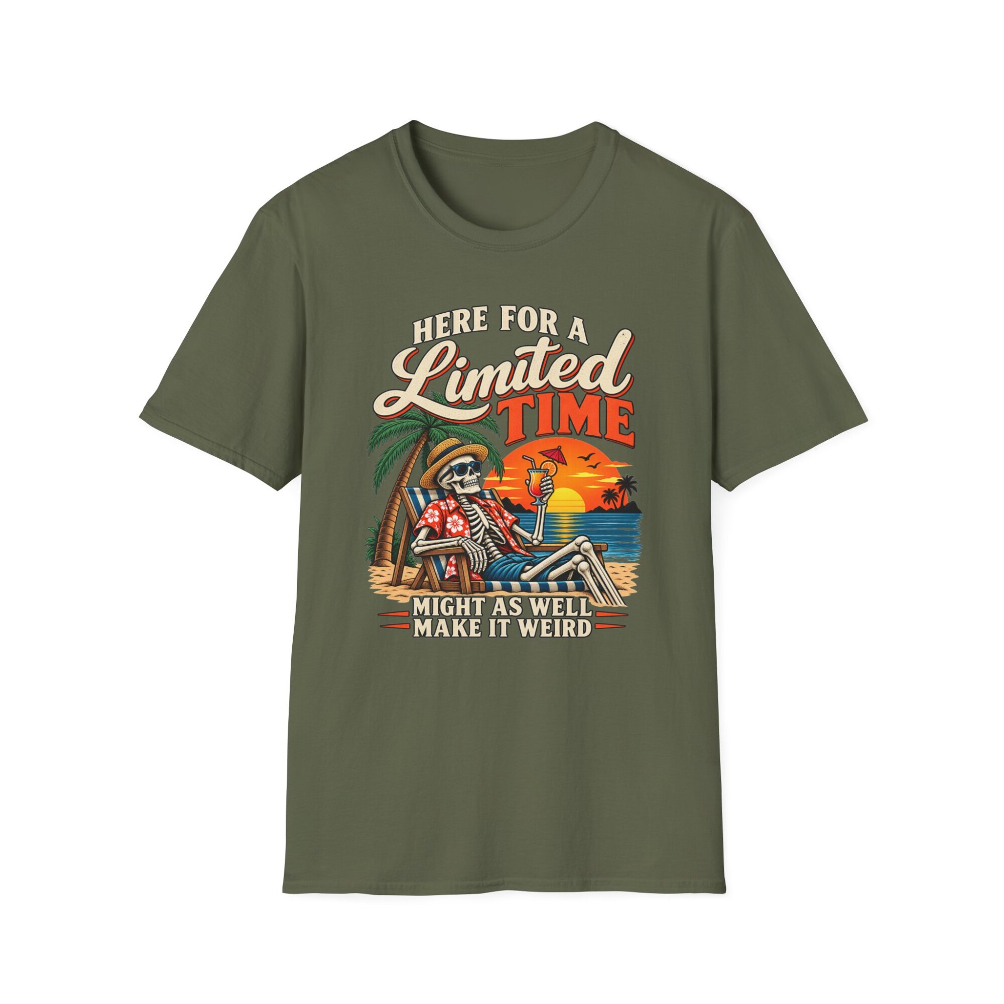 Printed Time Tropical Sunset Graphic T-Shirt - D002 - Image 4