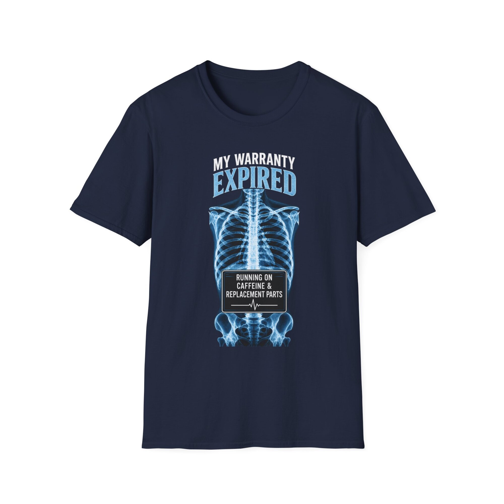 Expired Warranty X-Ray Skeleton T-Shirt | Caffeine Replacement Parts D004 - Image 6