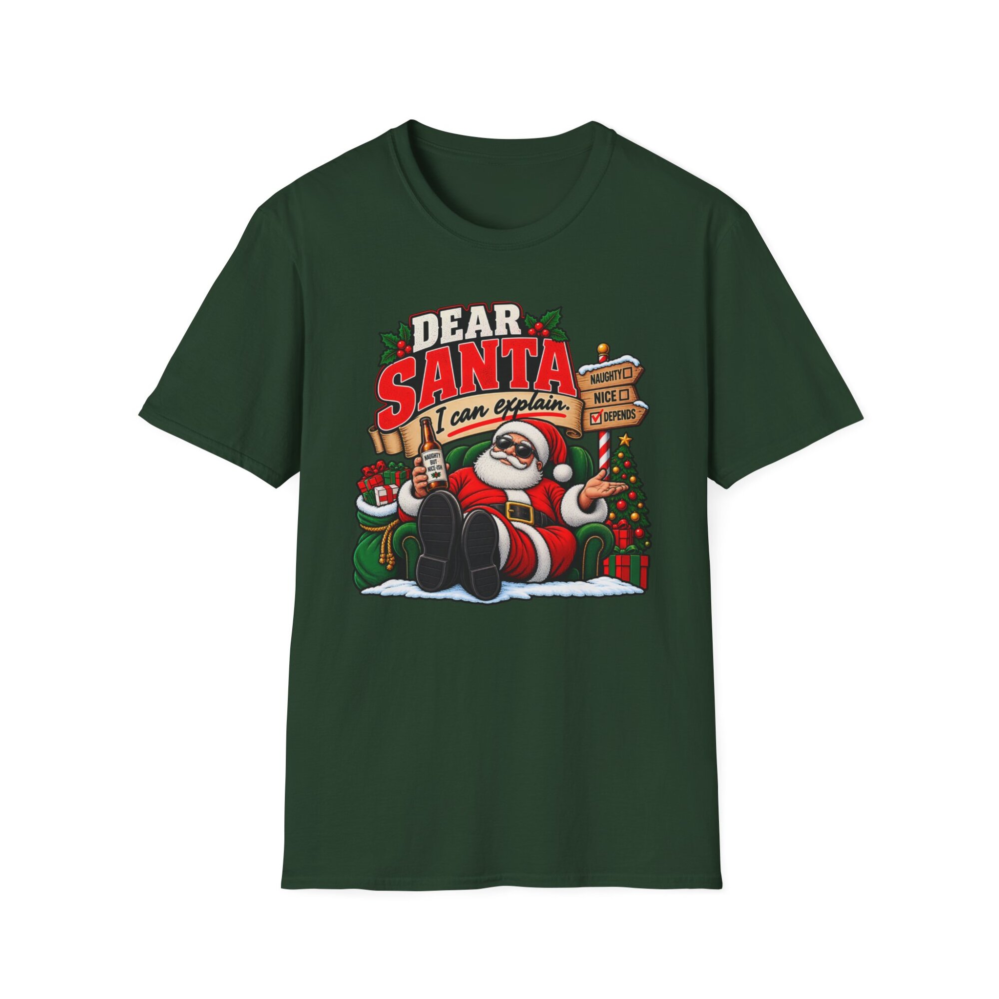 Dear Santa Christmas Santa T-Shirt S010 - Image 4