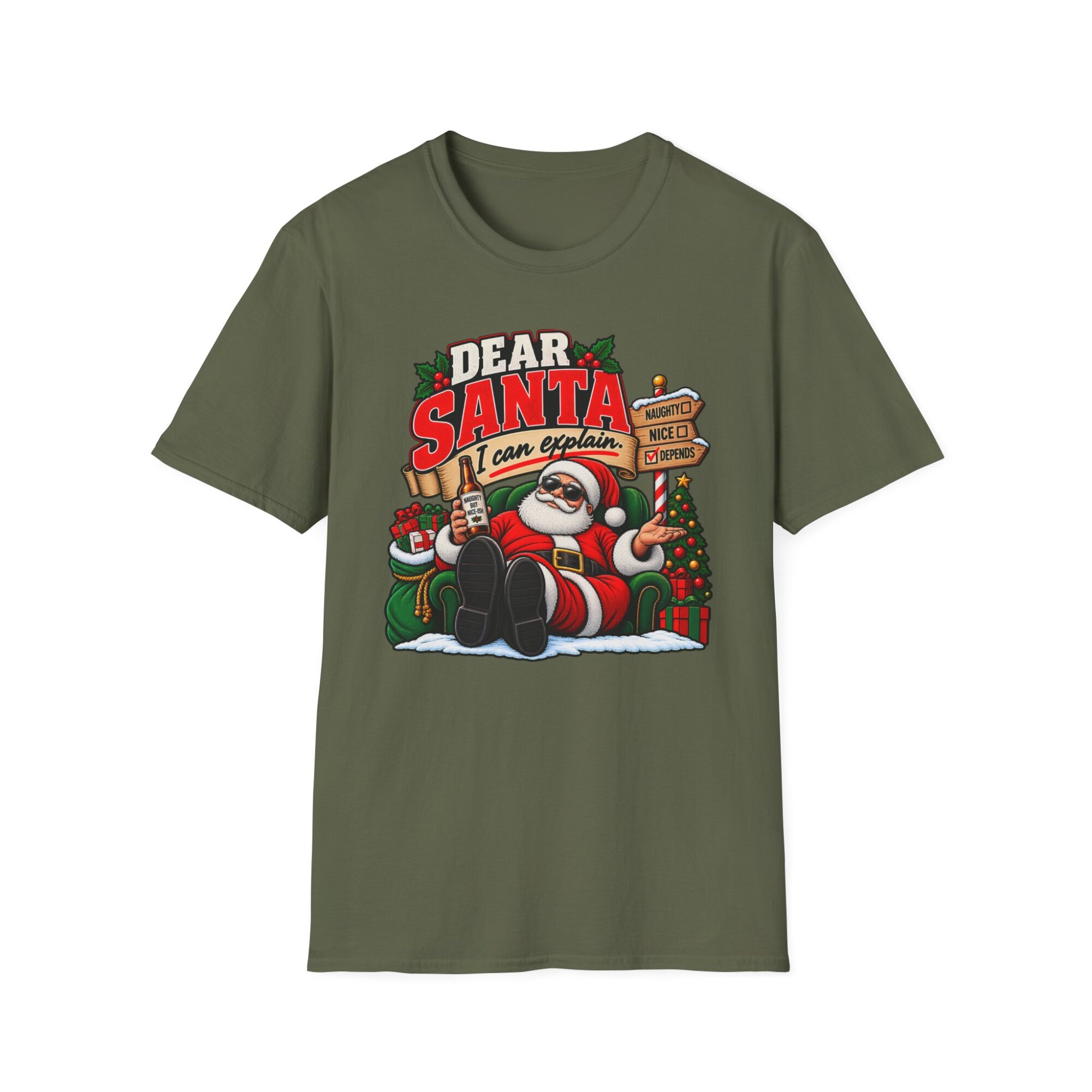 Dear Santa Christmas Santa T-Shirt S010 - Image 3