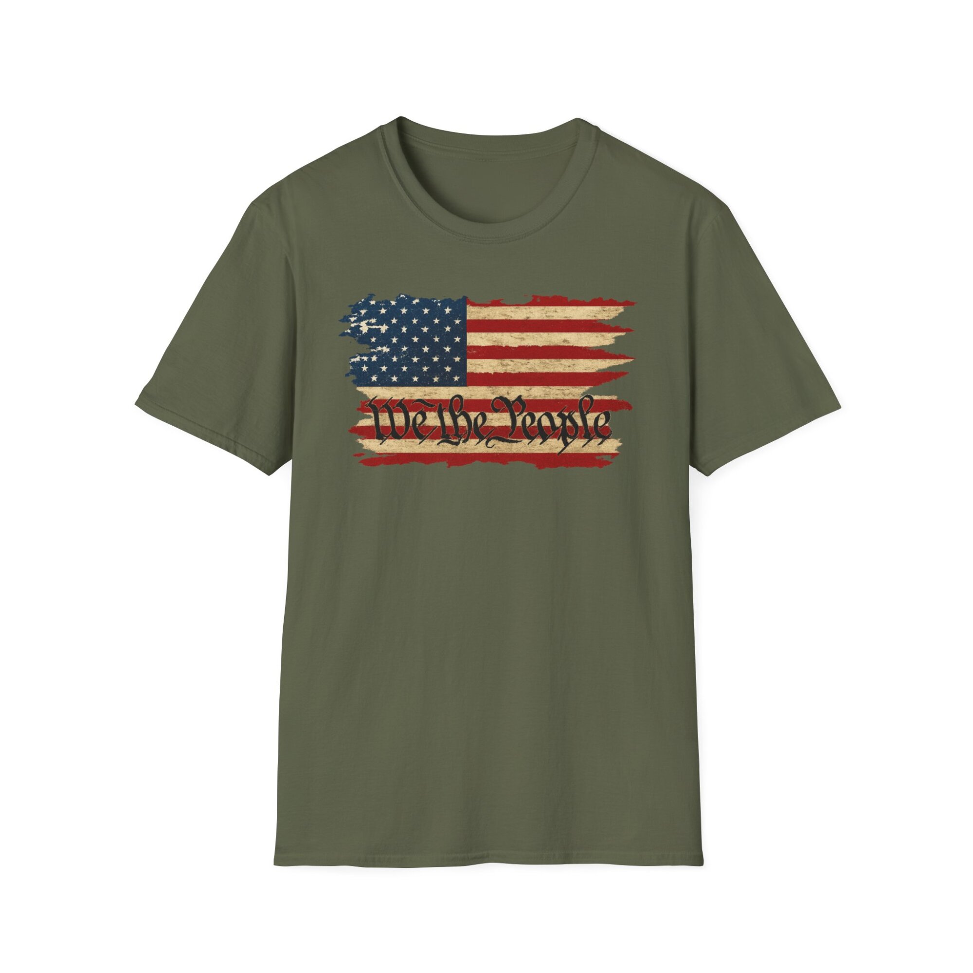 Distressed American Flag - We the People T-Shirt - Patriotic Vintage Grunge Design - A069 - Image 3