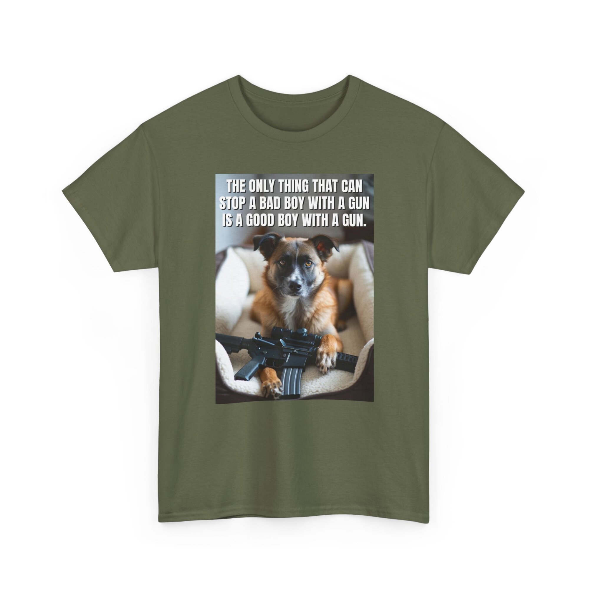 Good Boy With a Gun T-Shirt - Bold Liberty Statement Tee - Unisex Heavy Cotton Tee - Image 5