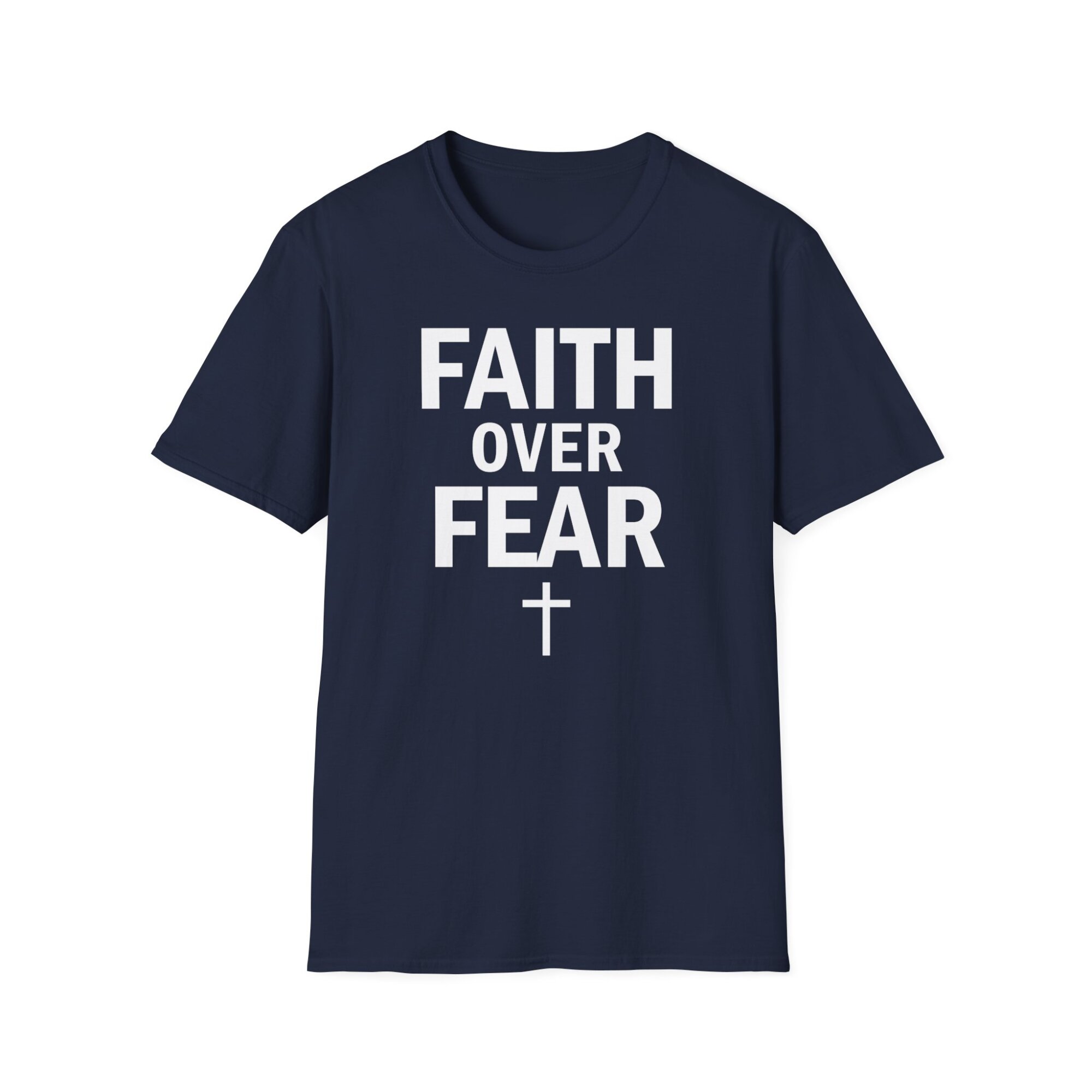 Faith Over Fear Bold Christian Typography Shirt - A092 - Image 6