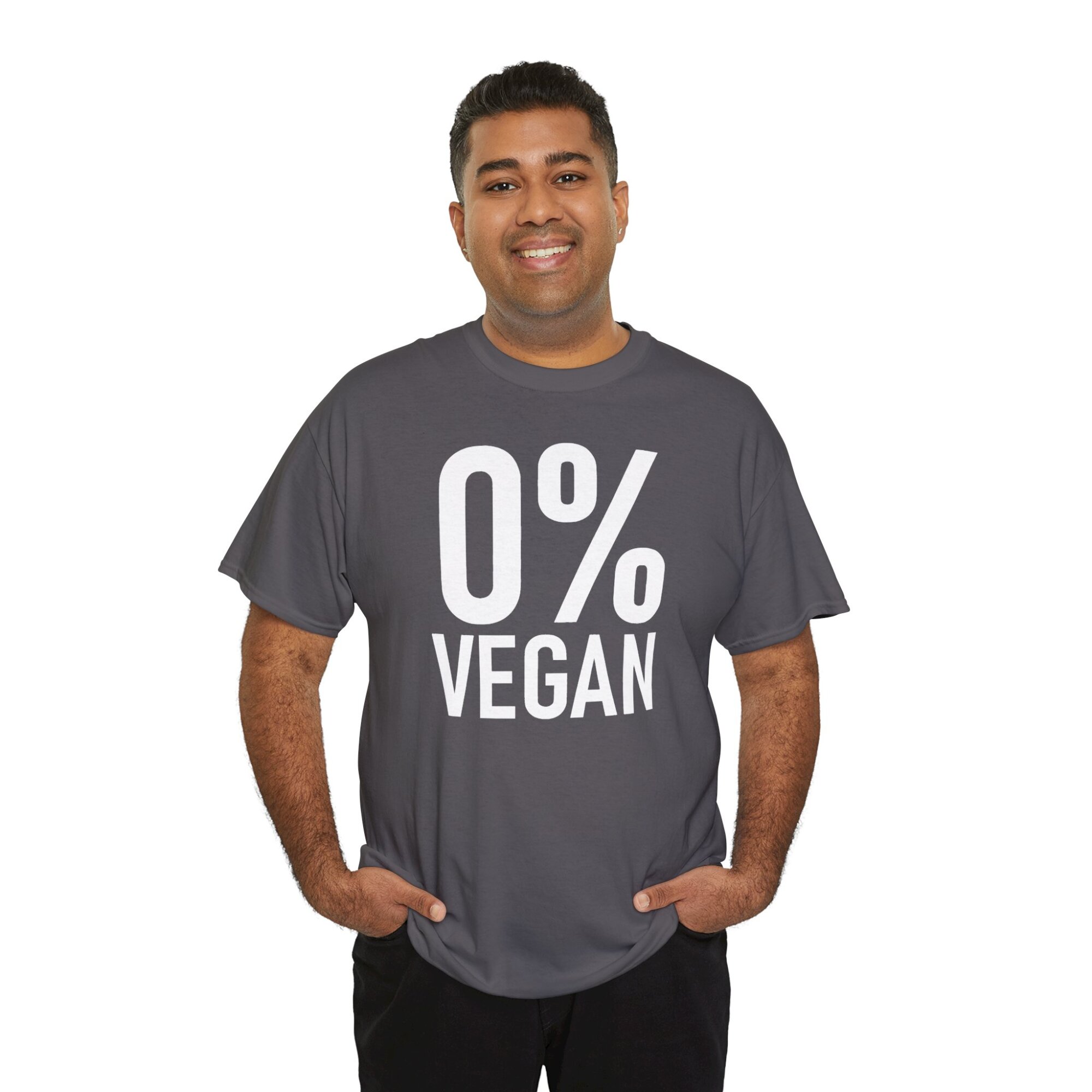 Zero Percent Vegan T-Shirt - Funny Carnivore Statement Tee - Unisex Heavy Cotton Tee - Image 8