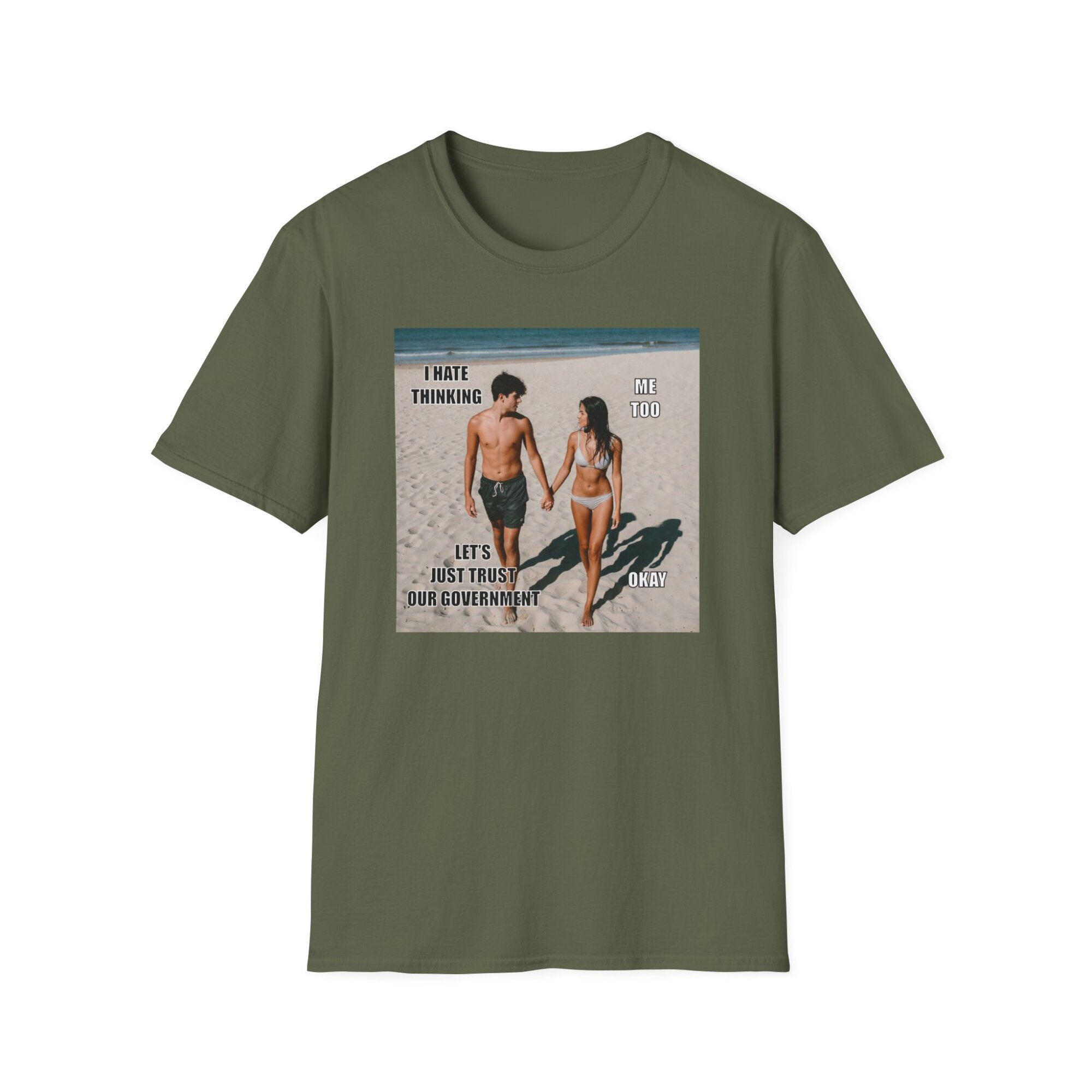 Trusting the Government Is Dumb - Bold Liberty T-Shirt - A088 - Image 3