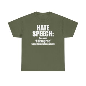 Hate Speech Because I Disagree Wasnt Dramatic Enough - Free Speech Tee Shirt