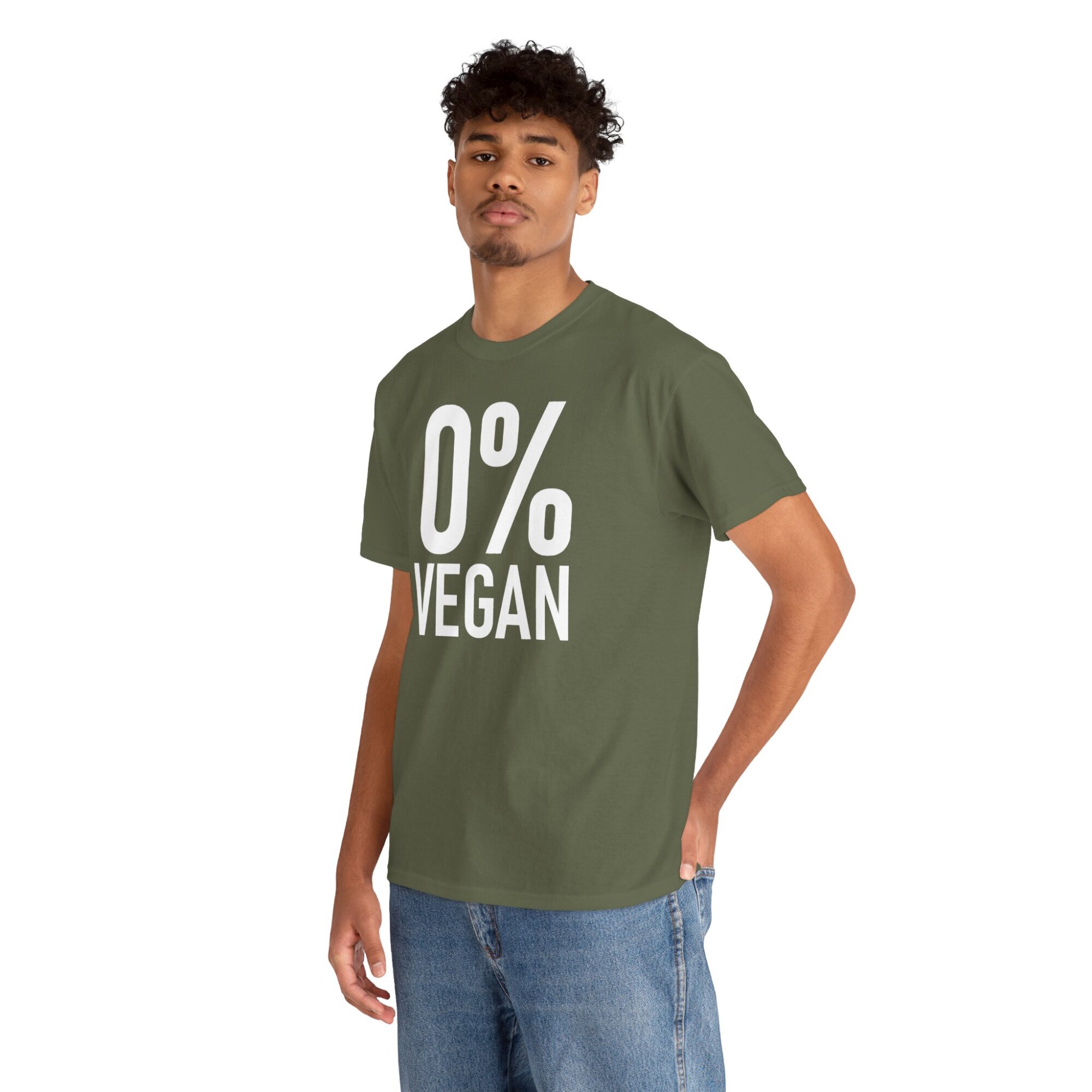 Zero Percent Vegan T-Shirt - Funny Carnivore Statement Tee - Unisex Heavy Cotton Tee - Image 6