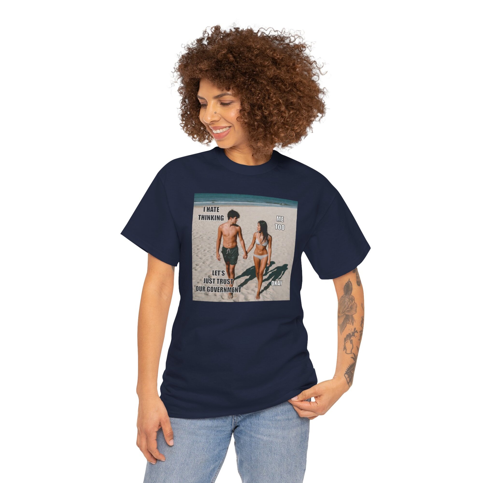 Trusting the Government Is Dumb - Bold Liberty T-Shirt - Unisex Heavy Cotton Tee - Image 10