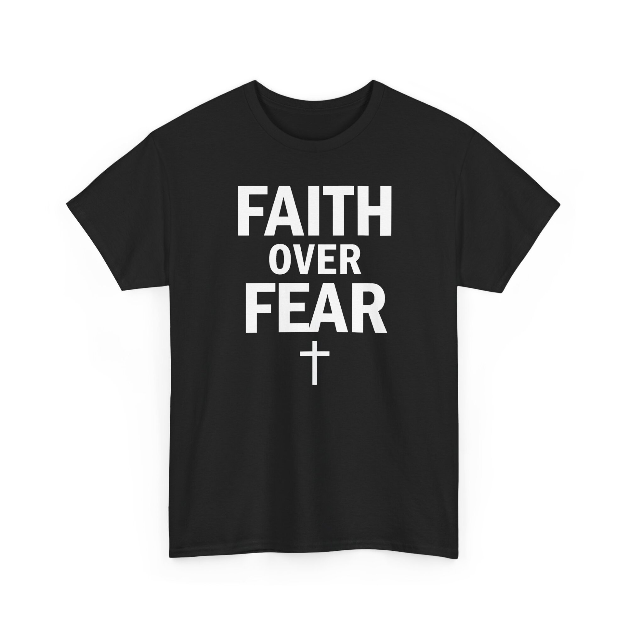 Faith Over Fear Bold Christian Typography Shirt Unisex Heavy Cotton Tee - Image 4