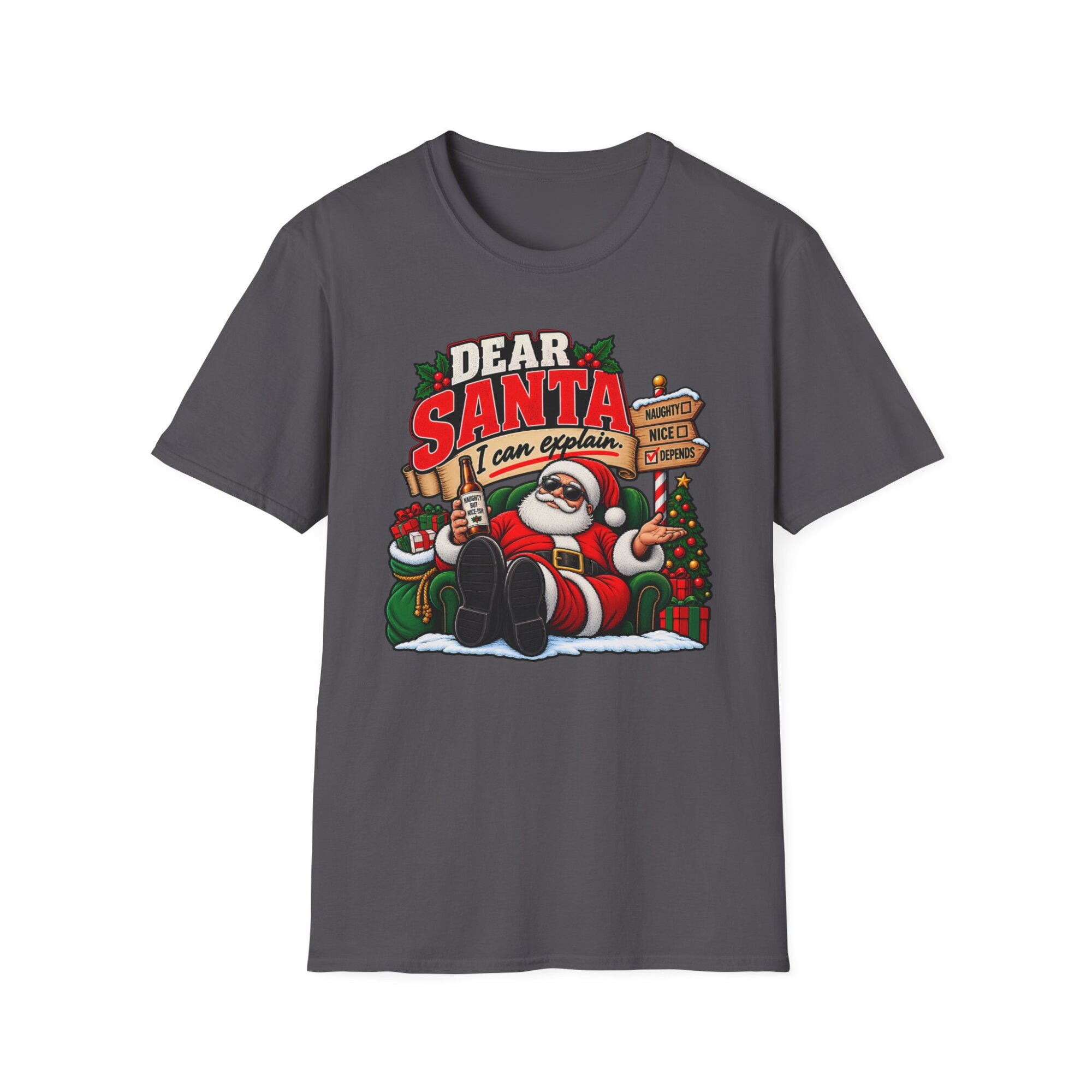 Dear Santa Christmas Santa T-Shirt S010 - Image 5