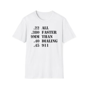Bold Caliber Statement Tee - Distressed Military Font, Cotton Shirt A077