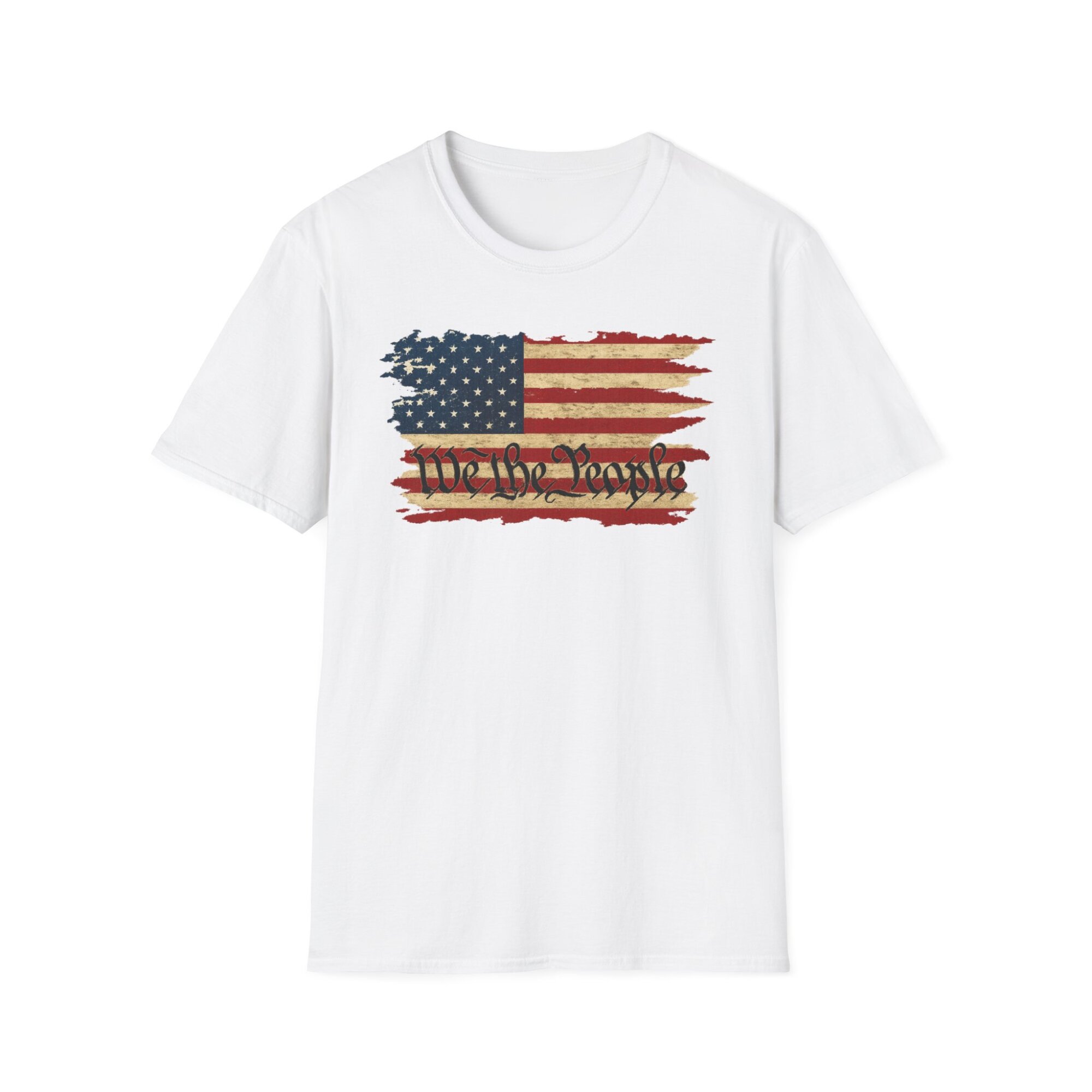 Distressed American Flag - We the People T-Shirt - Patriotic Vintage Grunge Design - A069
